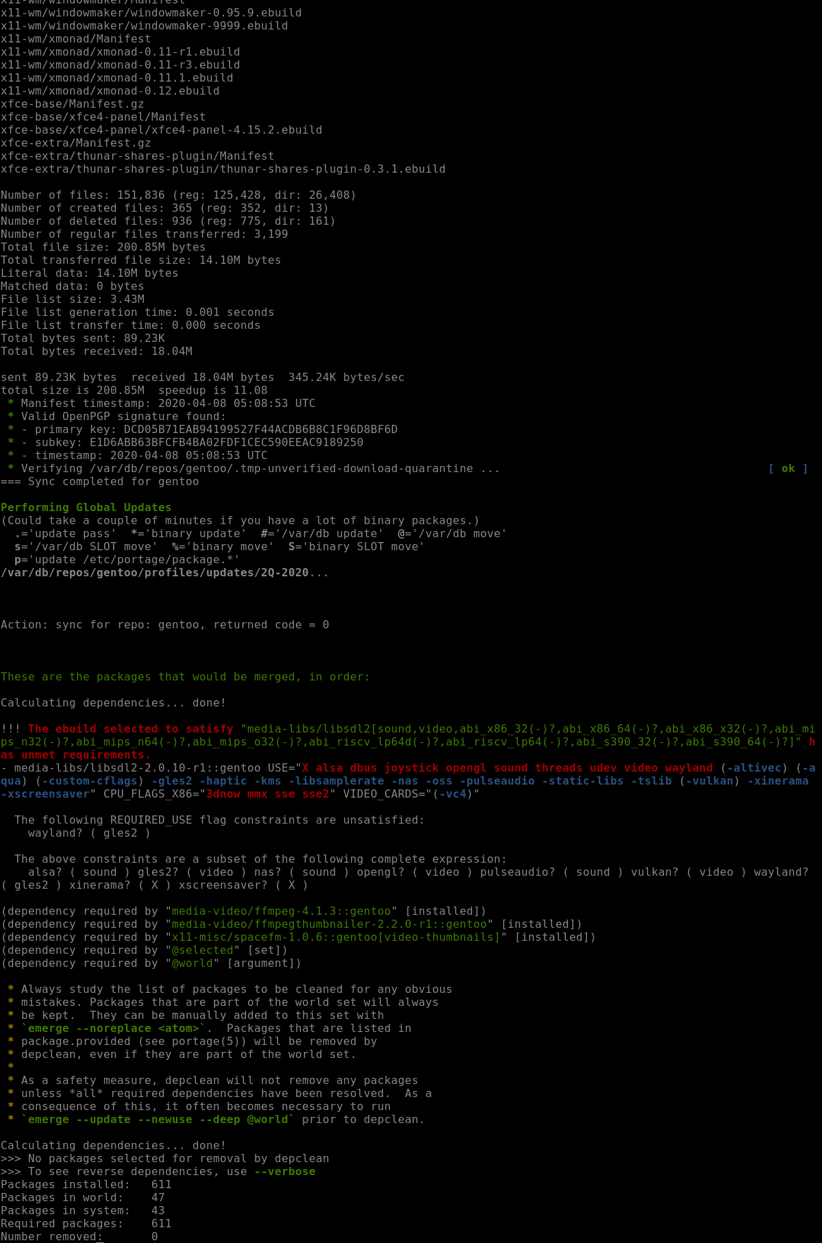 Sometimes the user will need to resolve dependencies manually.