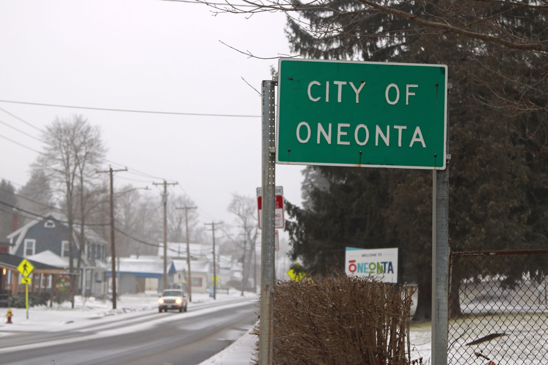 A sign for the City of Oneonta on NY-5 in Oneonta, New York | T…