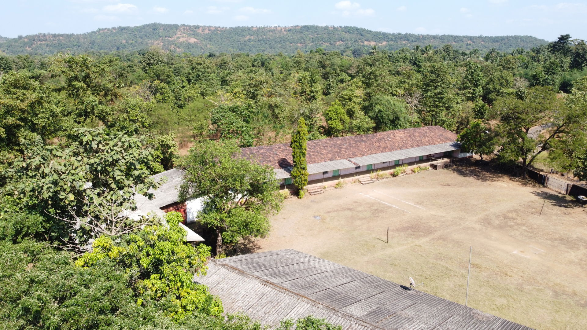 A drone shot of school from one of the village in Ratnagiri Dis…