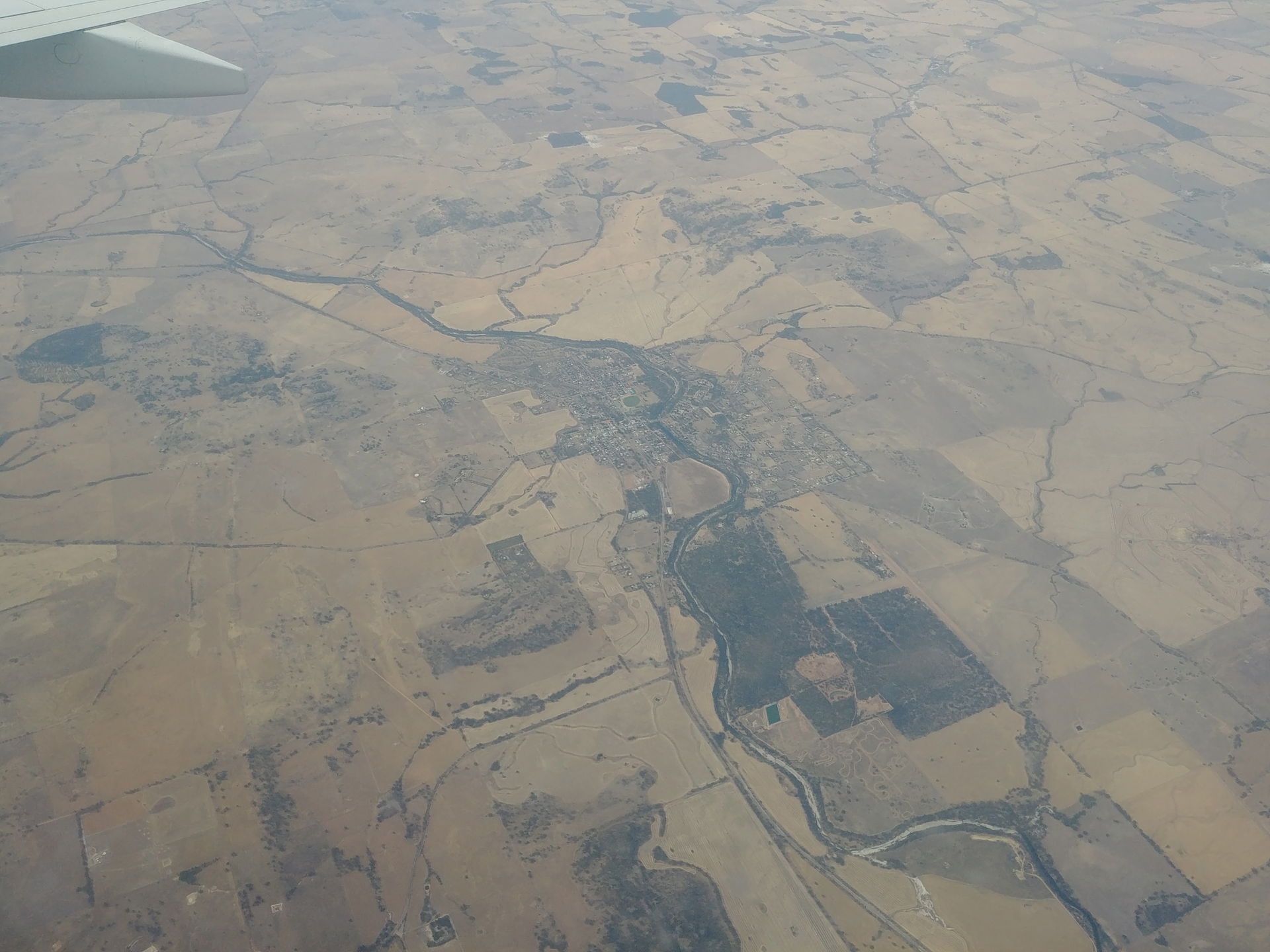 Beverley, Western Australia, seen from the air to the south of …