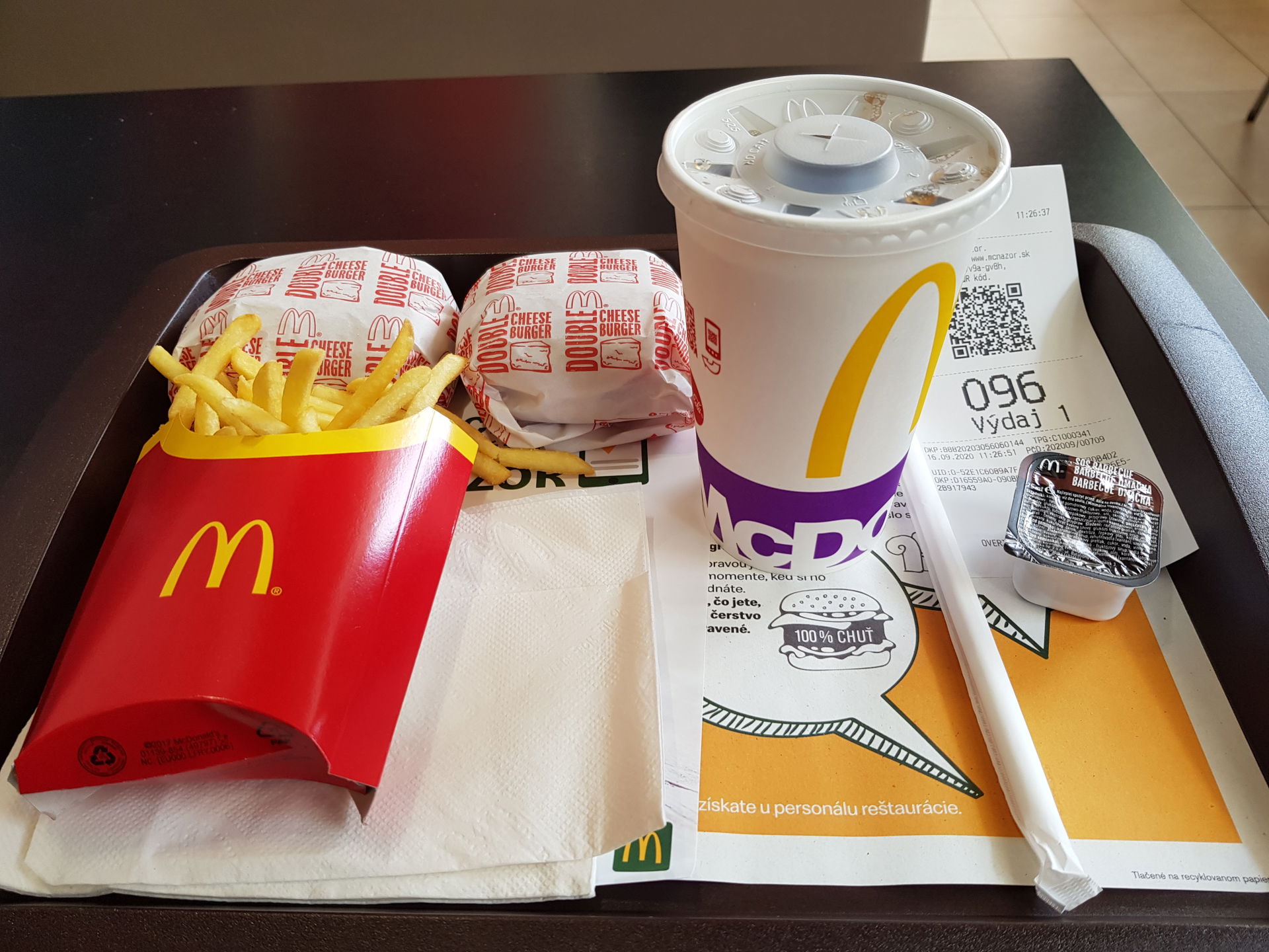 McDonald's products in Slovakia in September 2020.