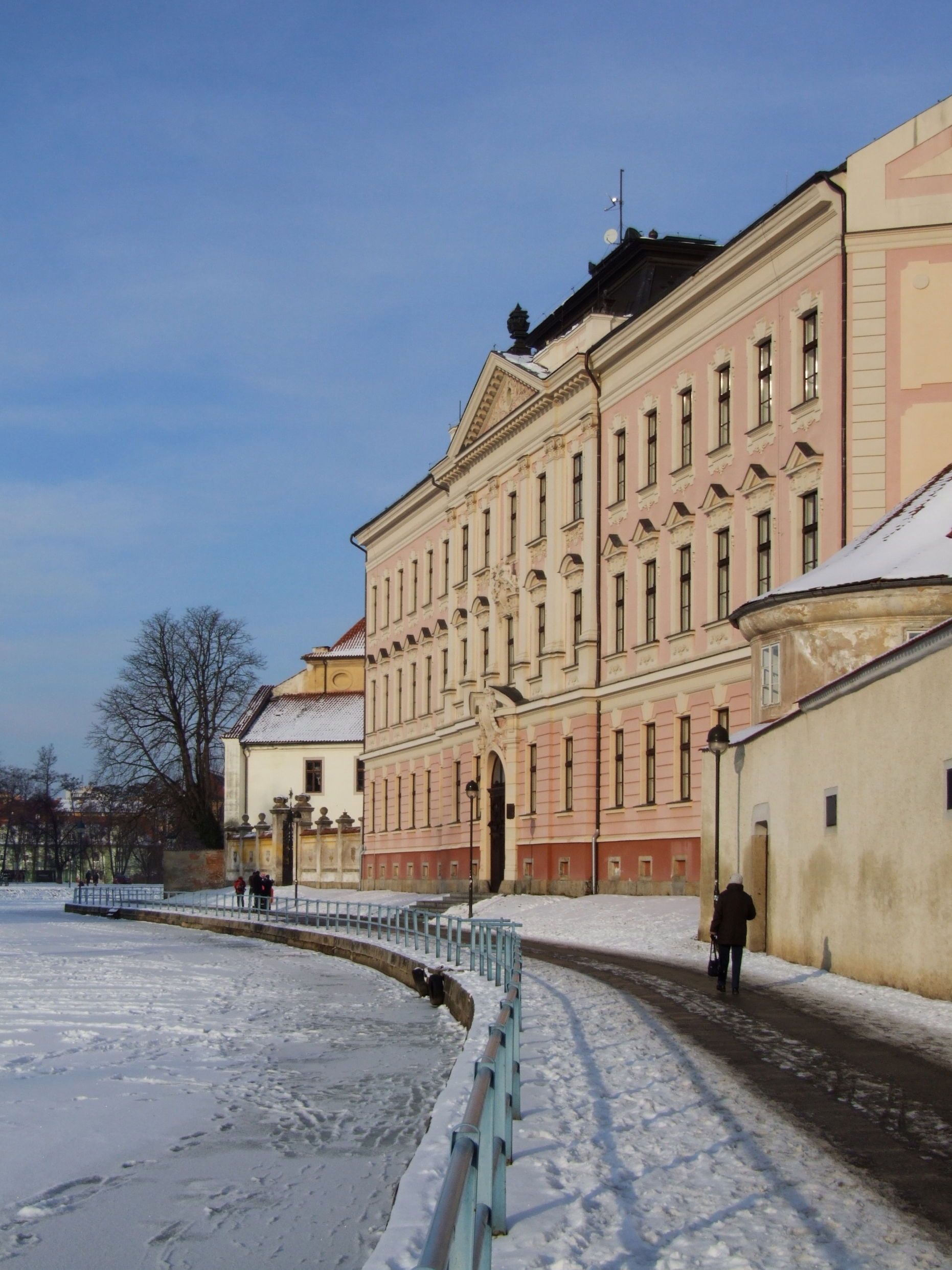 České Budějovice (Budweis) - gymnázium (gymnasium) on the river…