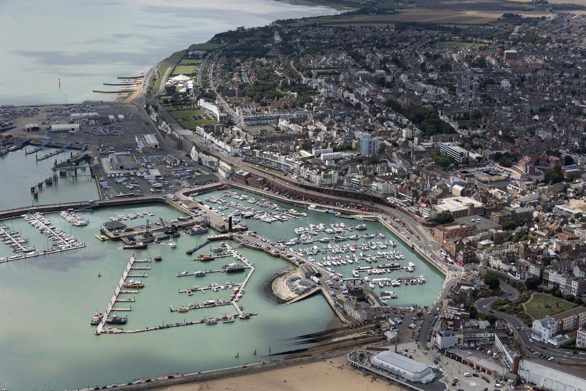Aerial view of Ramsgate in Kent UK