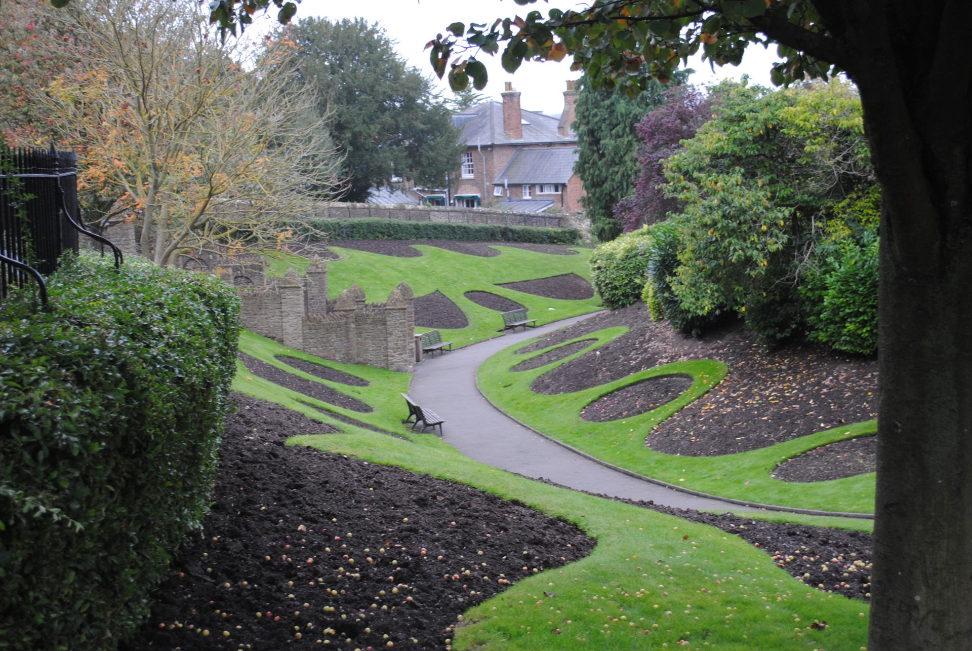 The grounds of the Castle of Guildford, Guildford, England, UK