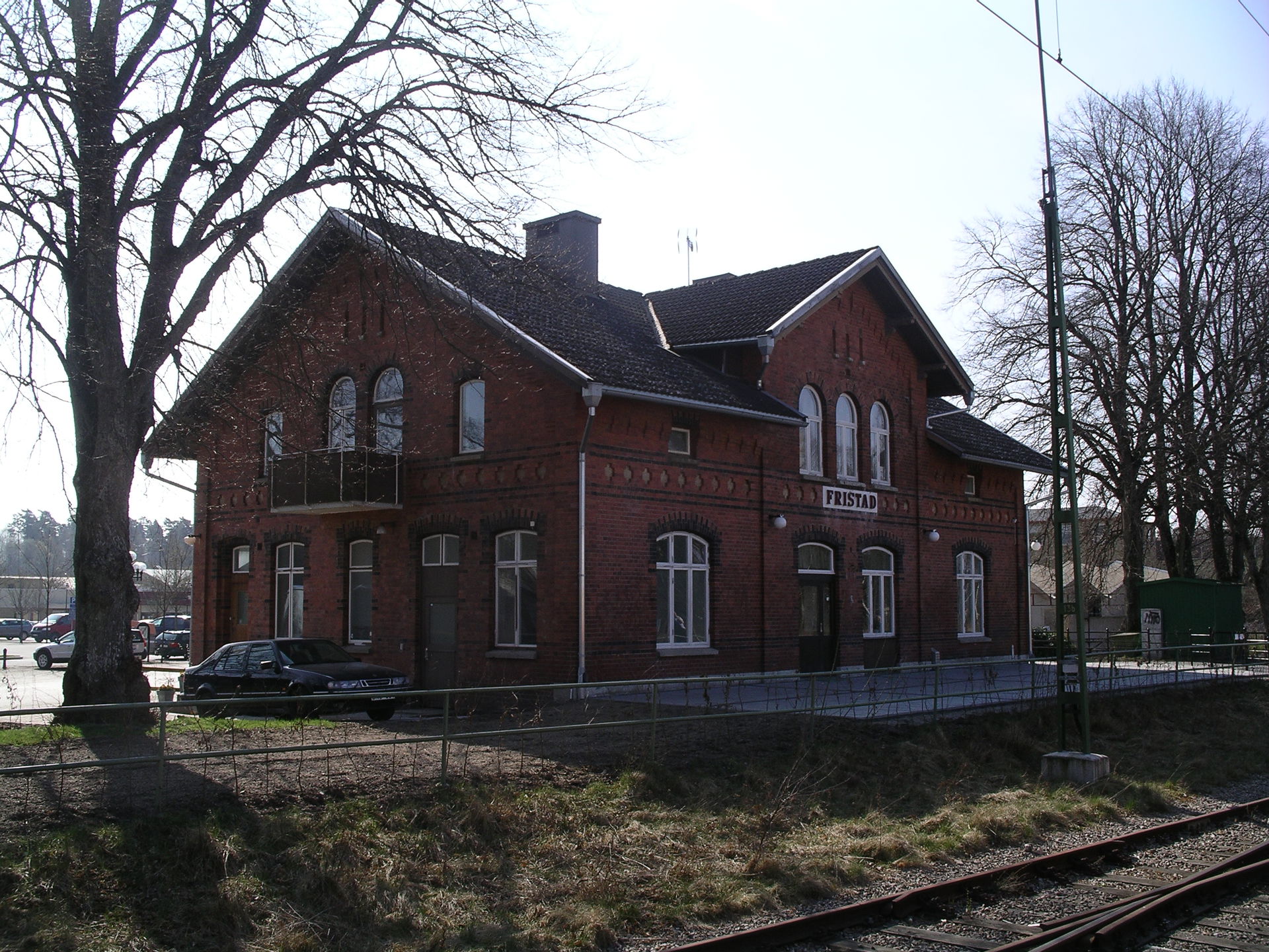 Railway station Fristad in Sweden