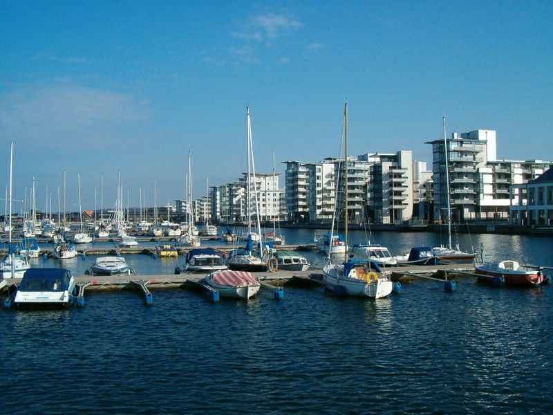 Small boat port in Helsingborg, Sweden.