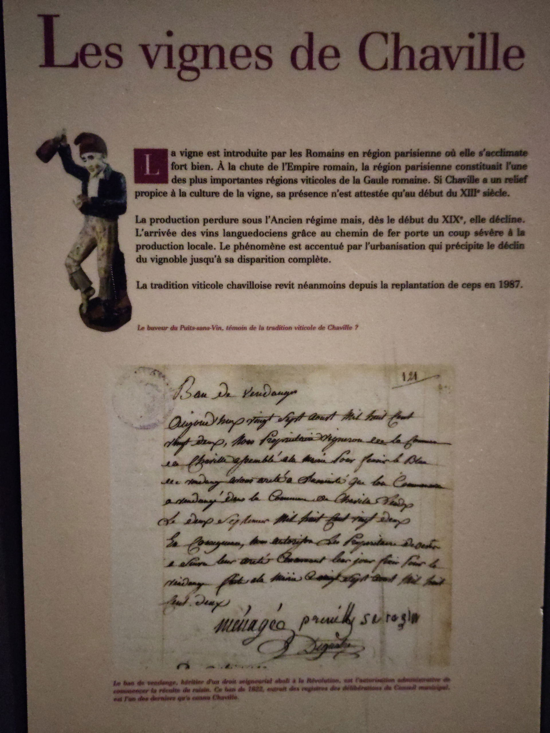 Panneau d'information sur les vignes de Chaville