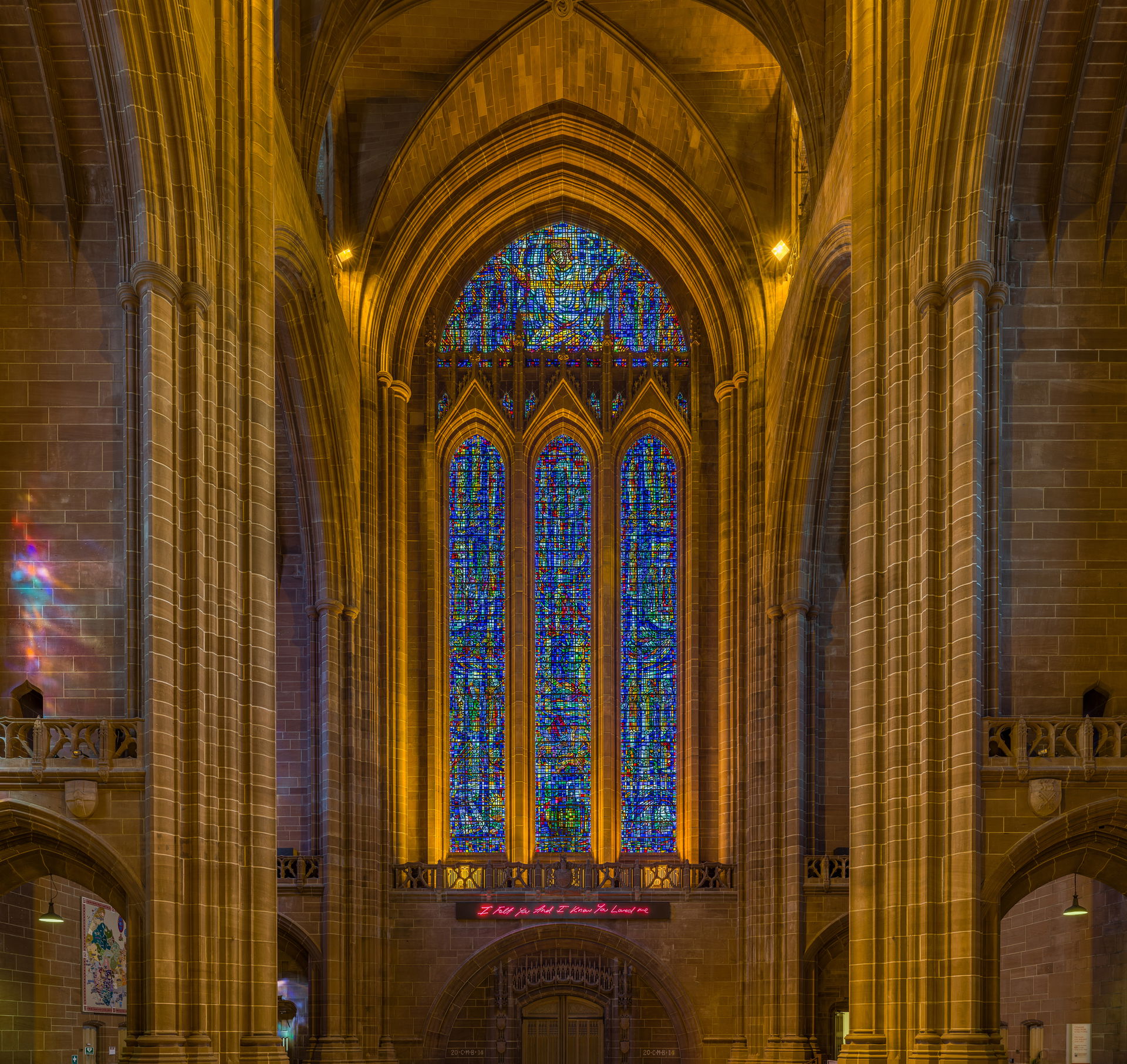 The west window of Liverpool Anglican Cathedral in Liverpool, E…