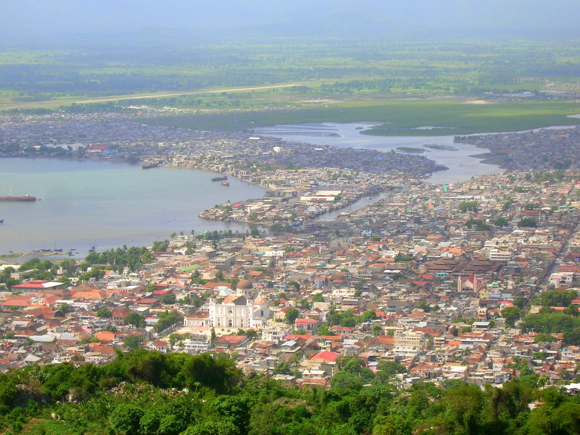 A view of Cap-Haitien from a morne. The city centre and the cat…