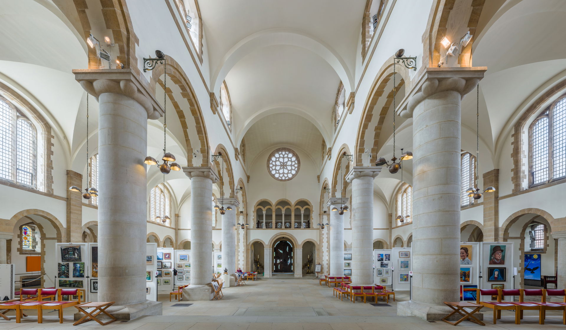 The nave of Portsmouth Cathedral looking west, in Hampshire, En…