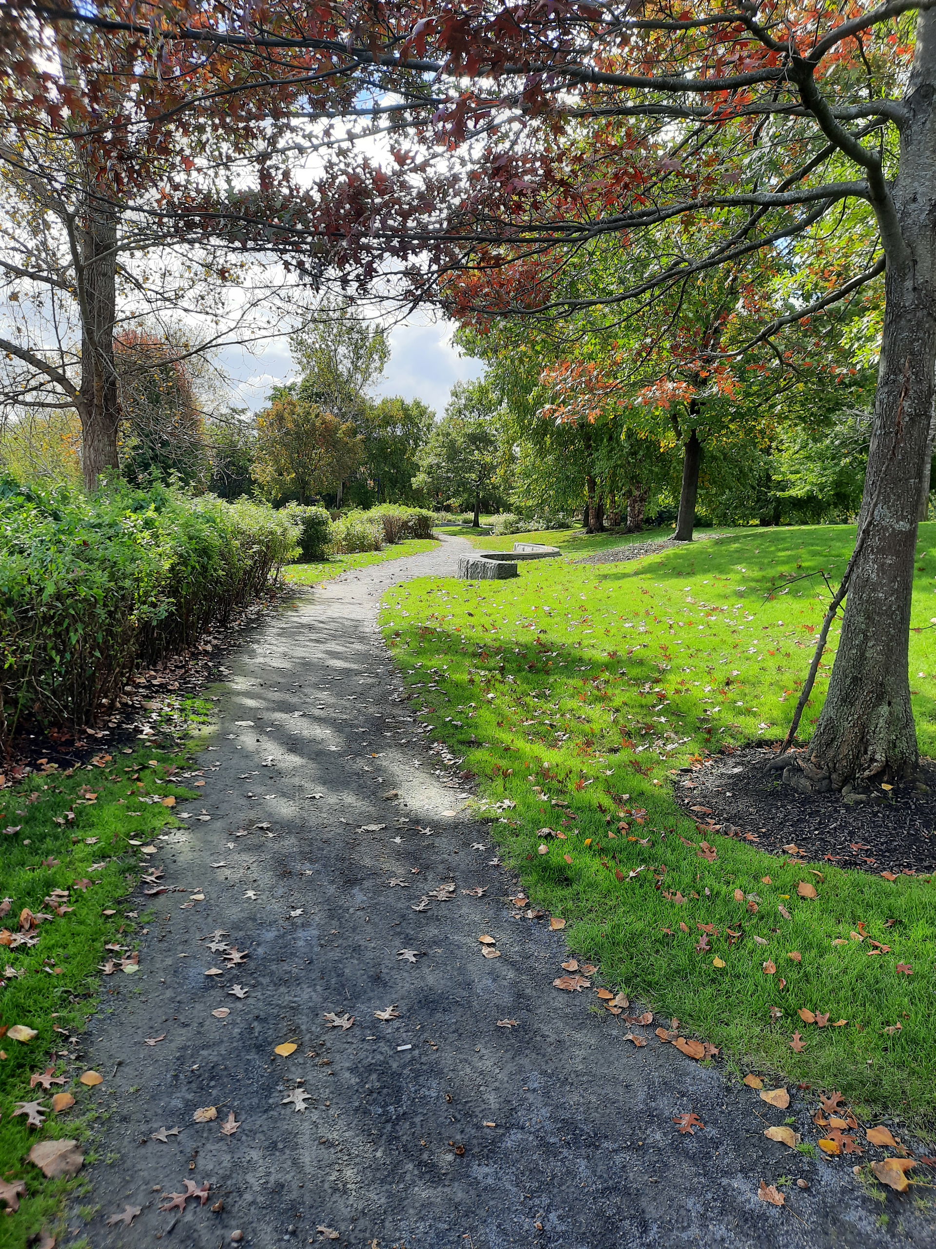 Walkway along the Malden River, Massachusetts which flows from …