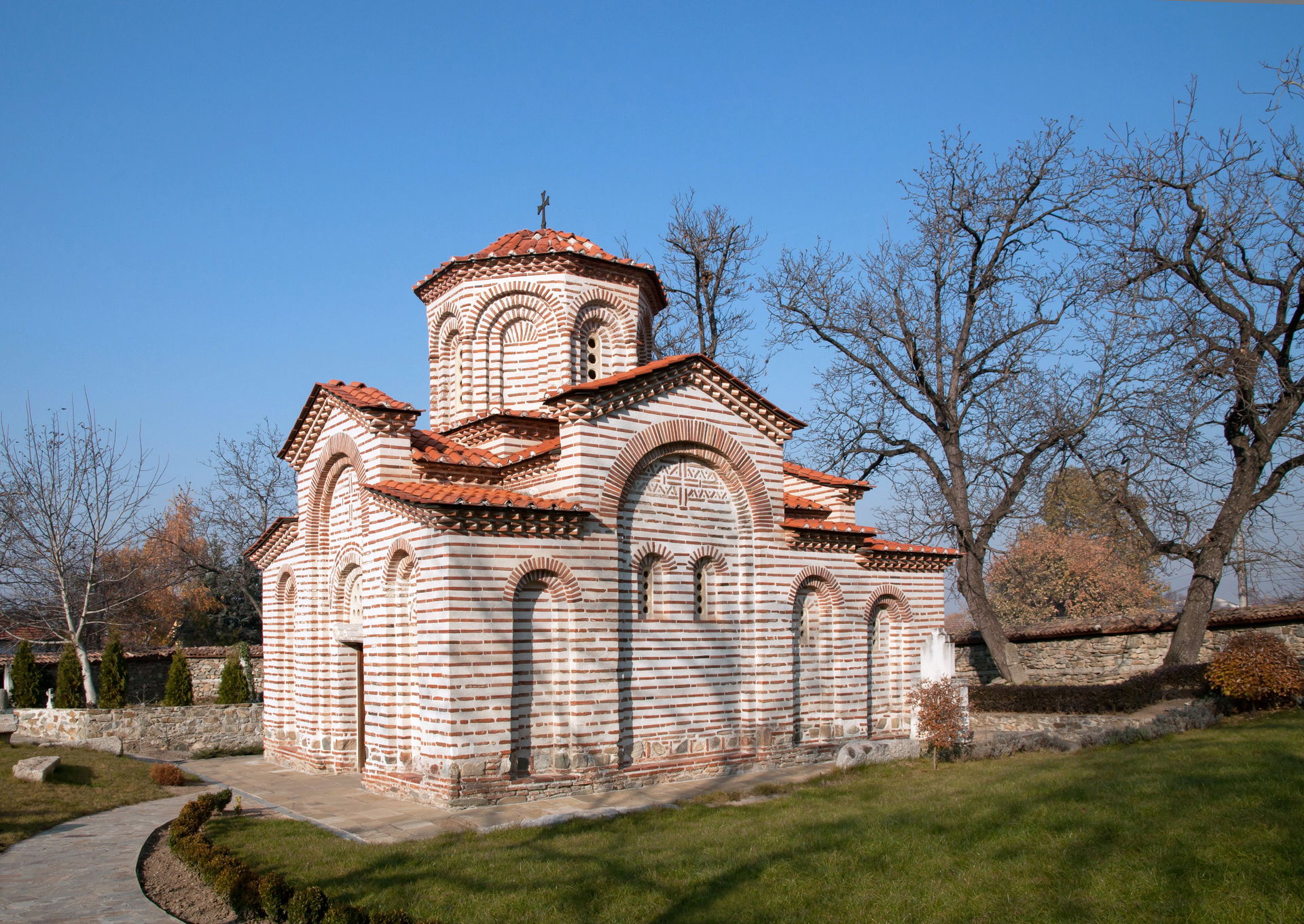 The reconstructed medieval Church of St George in Kyustendil, B…