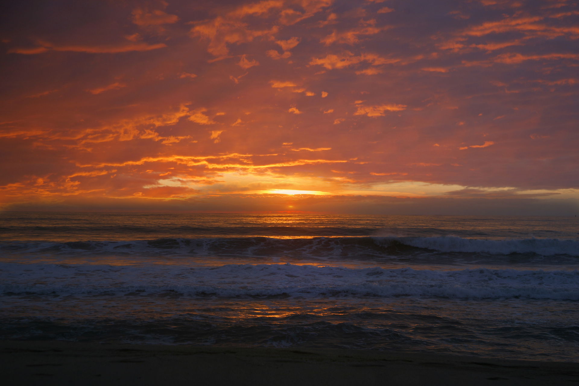 Sunset shot, Half Moon Bay Beach, CA.
