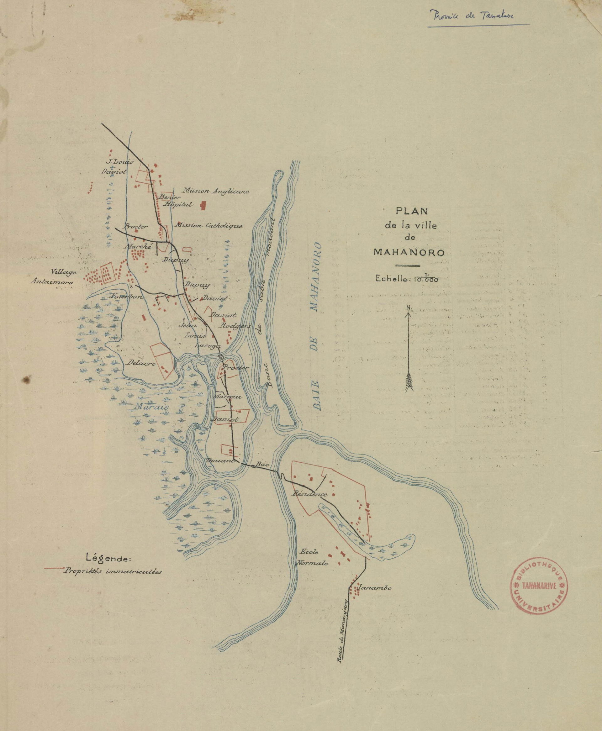 Sujet : Villes
Géographie urbaine
Mahanoro
Échelle(s) : 1:10 00…