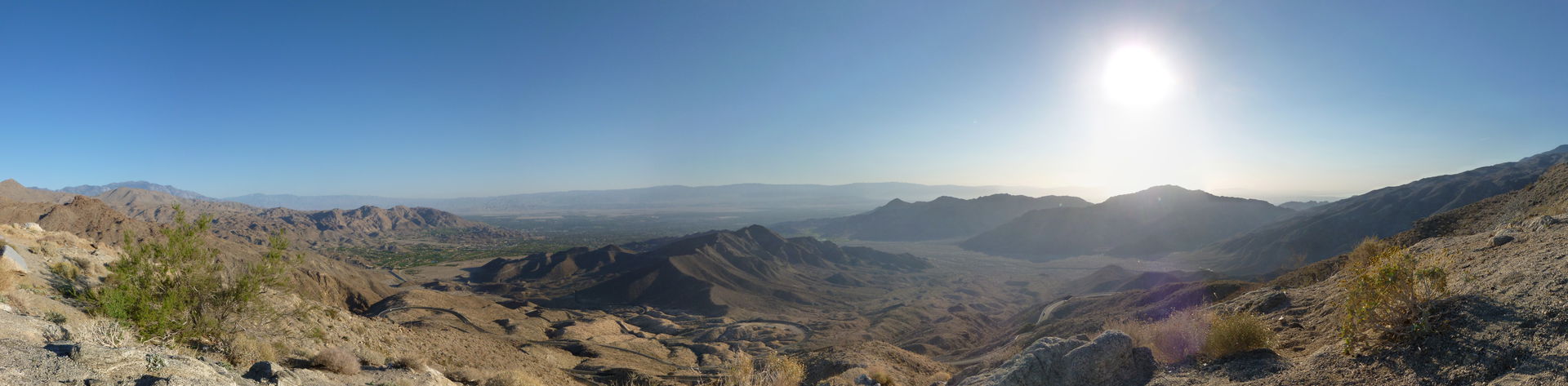 Wider angle shot of the vally and Indio, CA