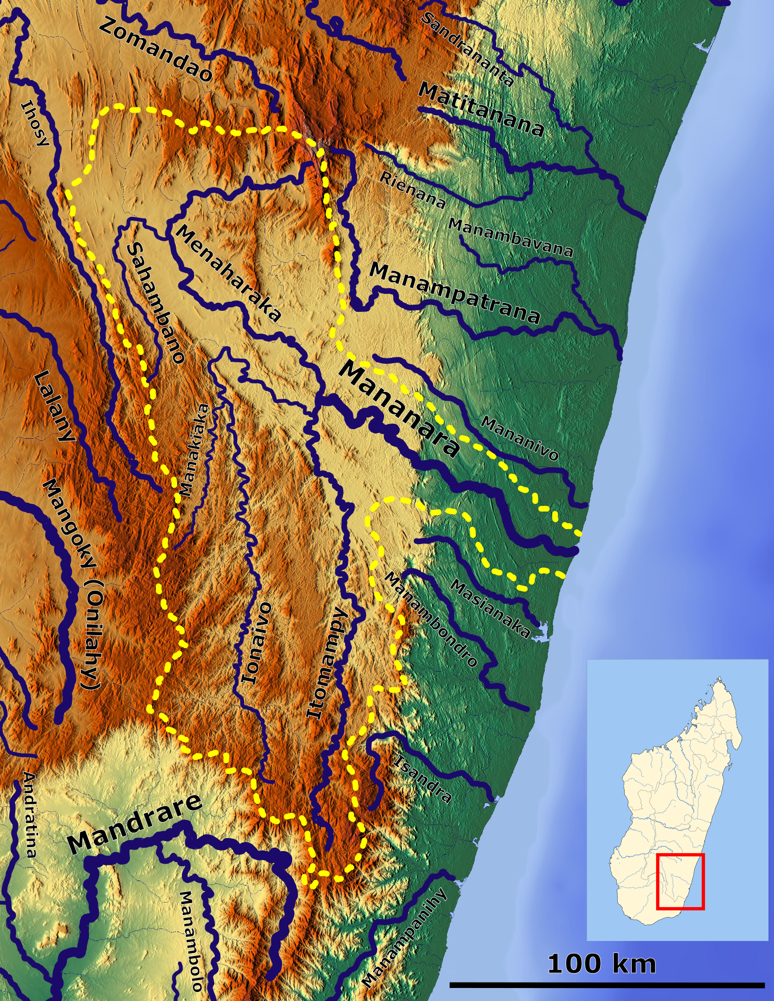 Mananara Basin_OSM. Based on US military map Se-SF38-39