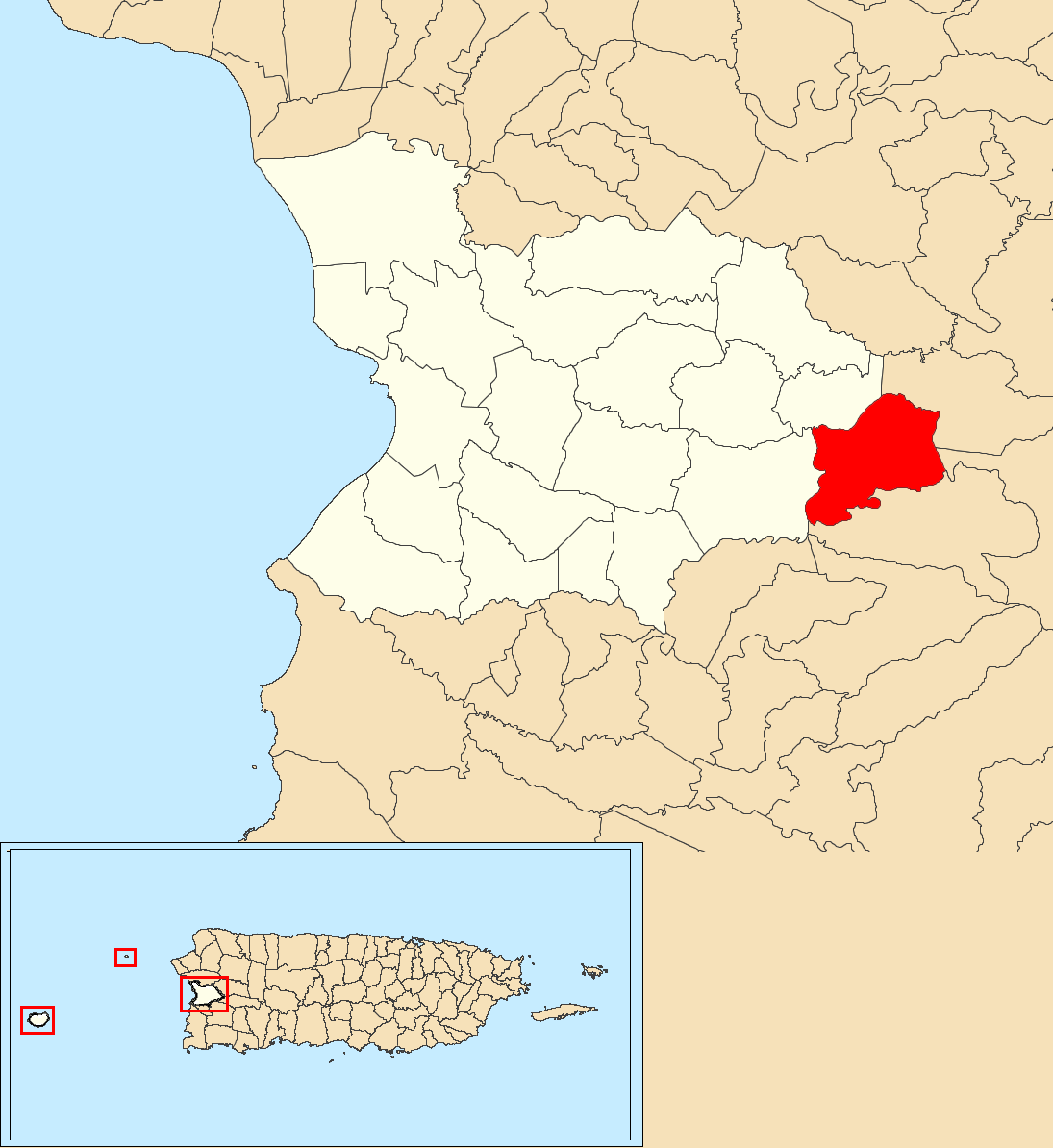 Montoso, Mayagüez, Puerto Rico locator map