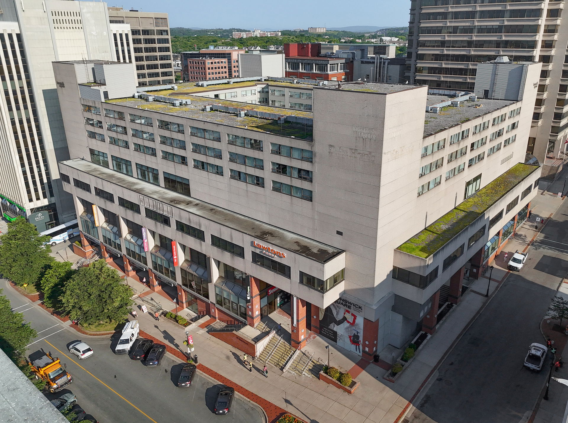 Aerial view of Brunswick Square in Saint John, NB, Canada