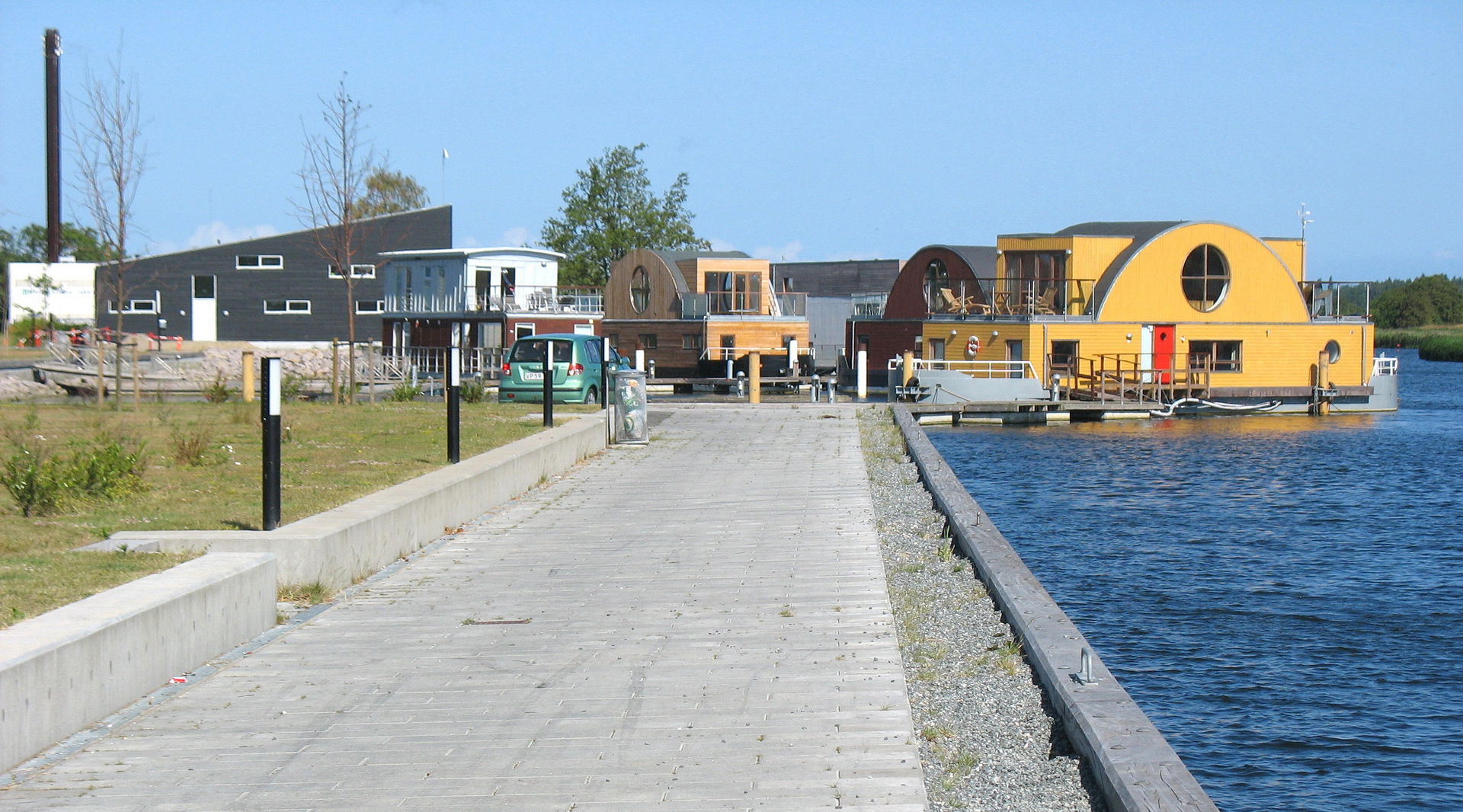 Houseboats in the habour of the small town "Sakskøbing". The to…