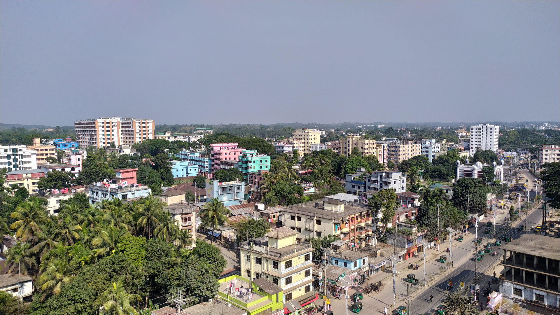 Sylhet City, Bangladesh. View from modina market area.