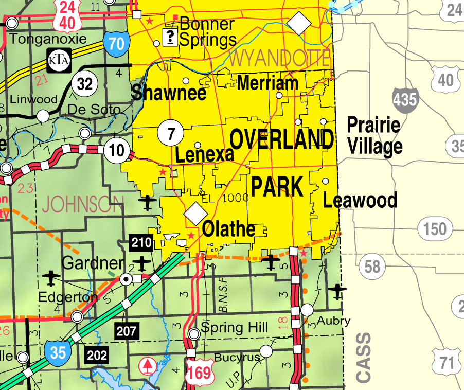 This map of Johnson County, Kansas, U.S., is copied at a resolu…