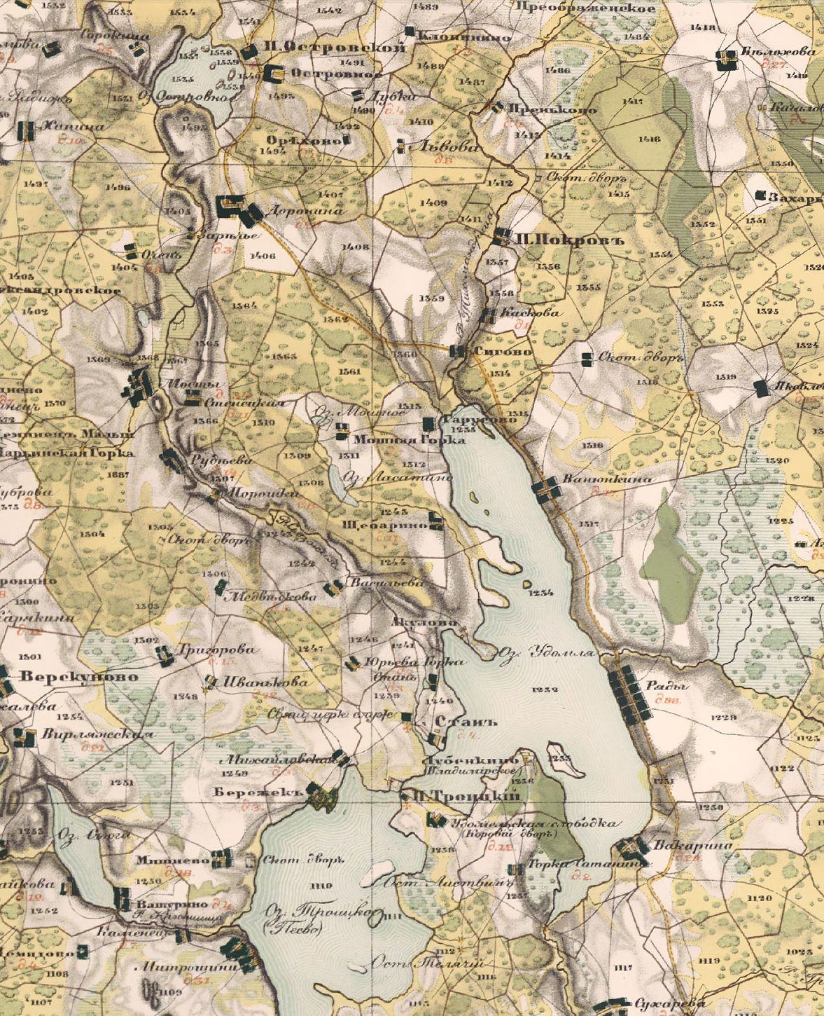 Lakes Udomlya and Ostrovno, extracted from Tver Governorate top…