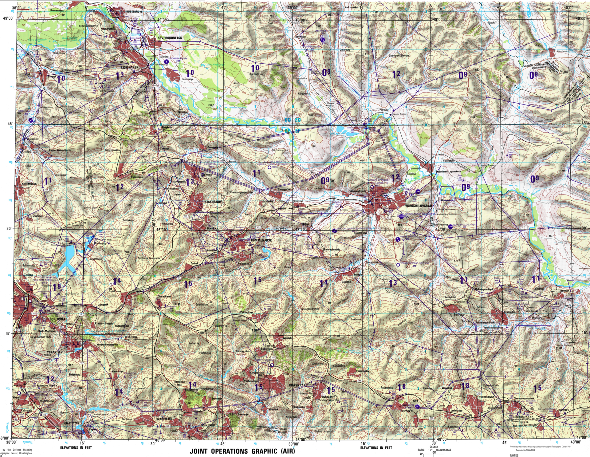 Maps of Debaltsevo