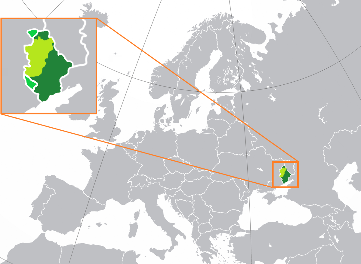Map of the Donetsk People's Republic (including territories not…