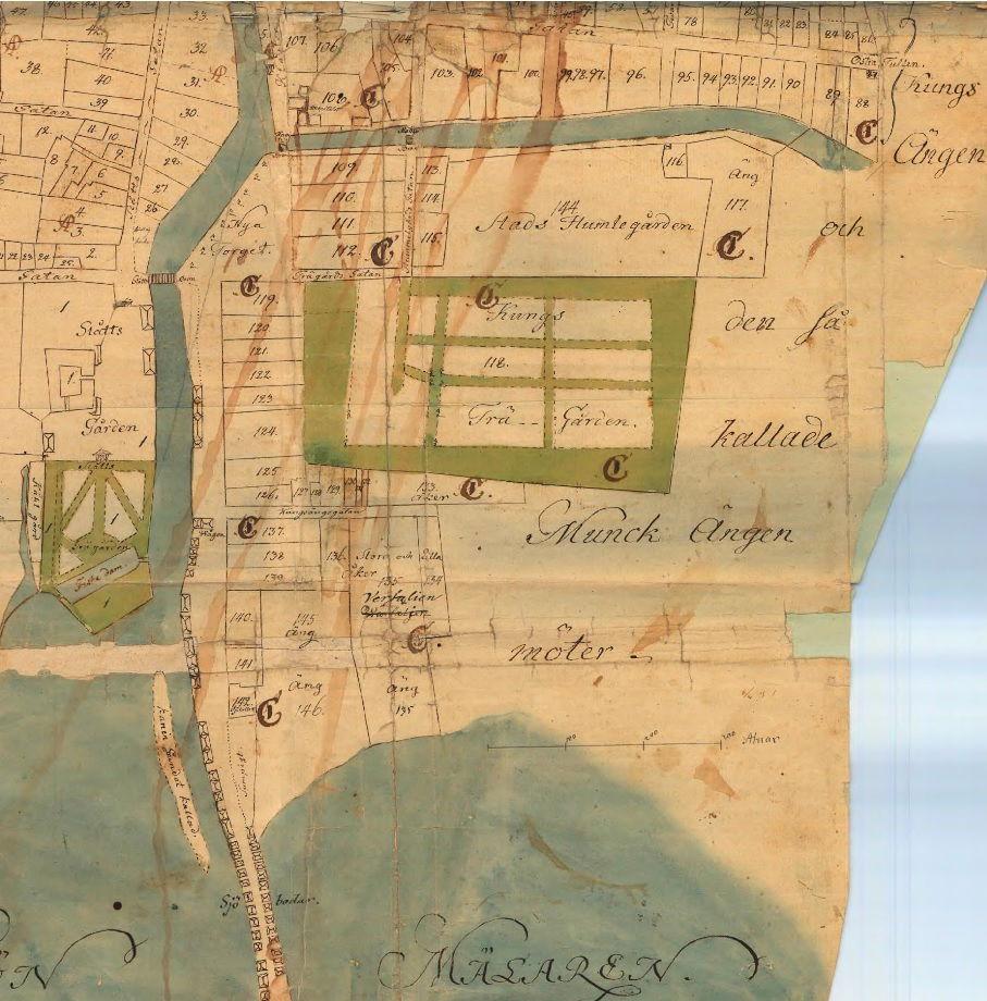 Map of Munkholmen in Västerås of 1784