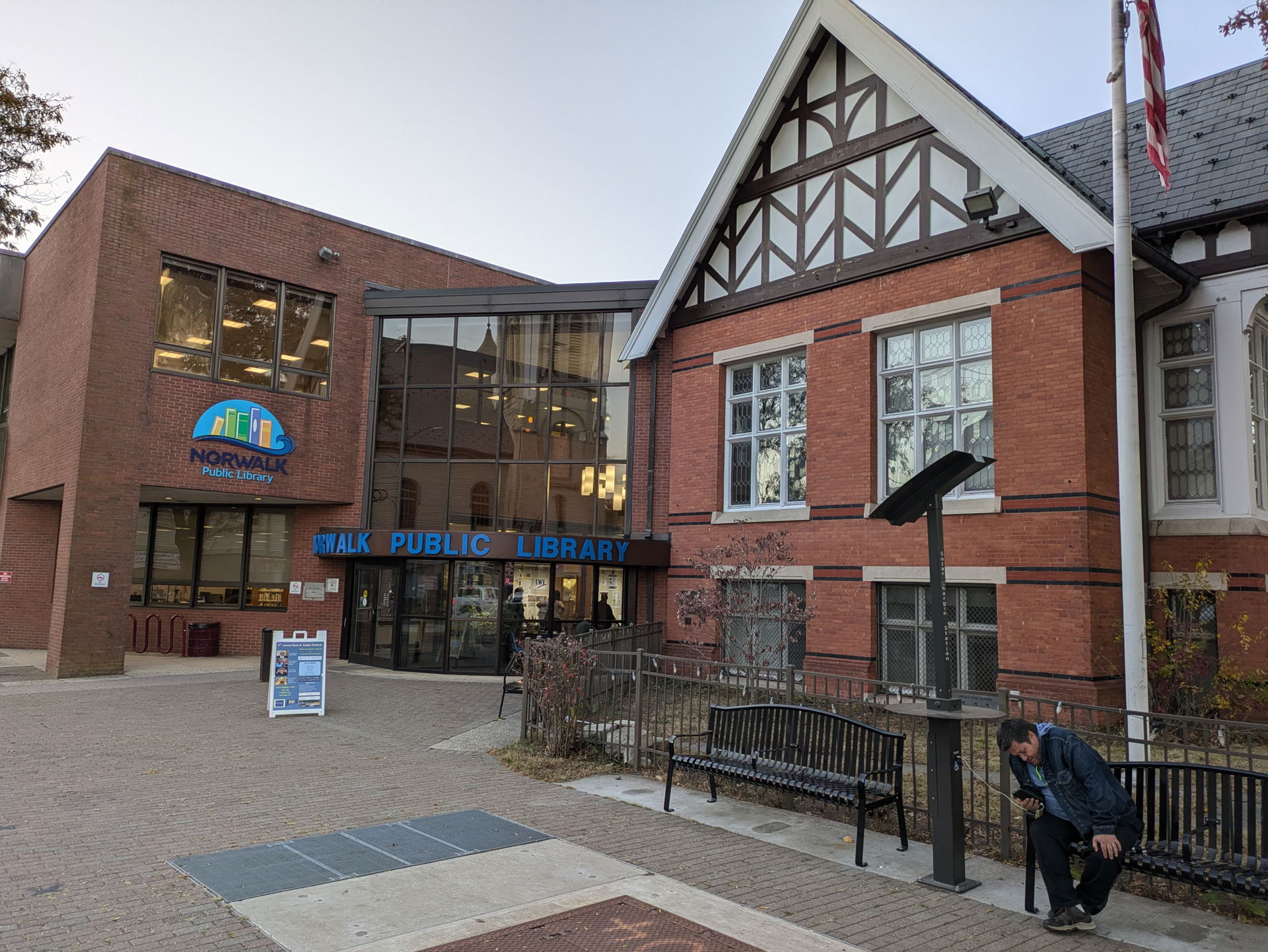 Norwalk Public Library, Norwalk, CT taken from the corner of Be…
