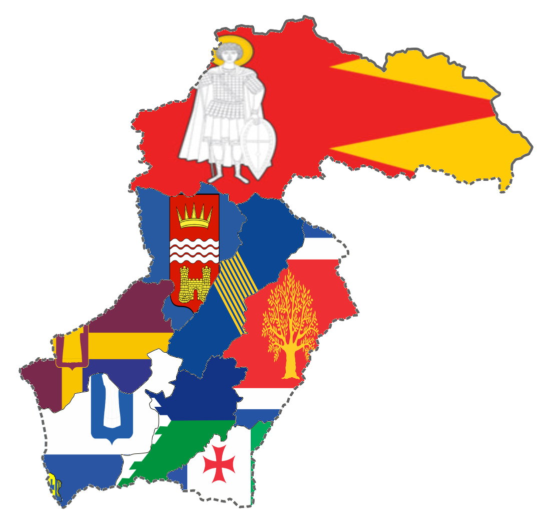 Samegrelo-Zemo Svaneti Municipalities Flag-Map