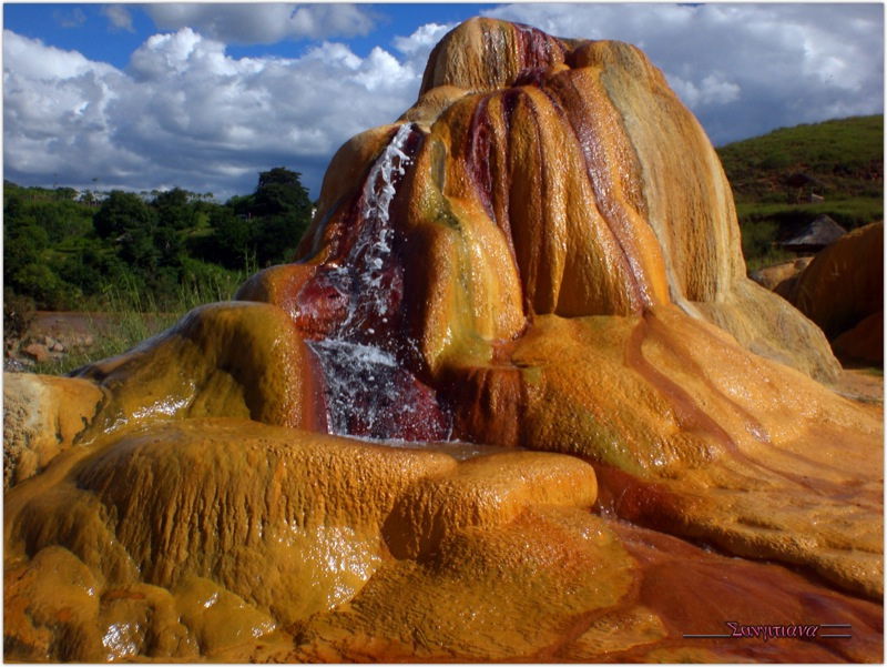 Analavory geyser near hot springs at Ampefy in Itasy, Madagascar