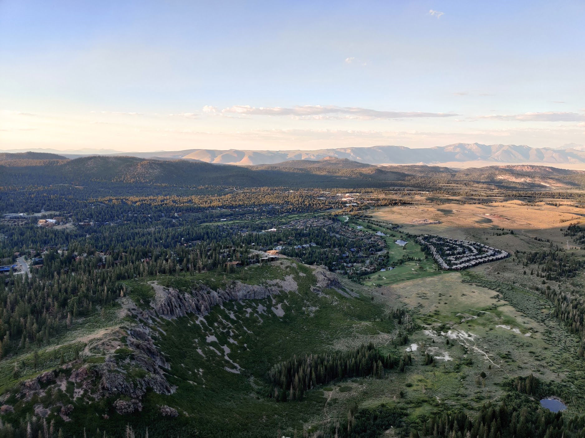 Sunset over Mammoth Lakes, CA taken taken from a high point.
