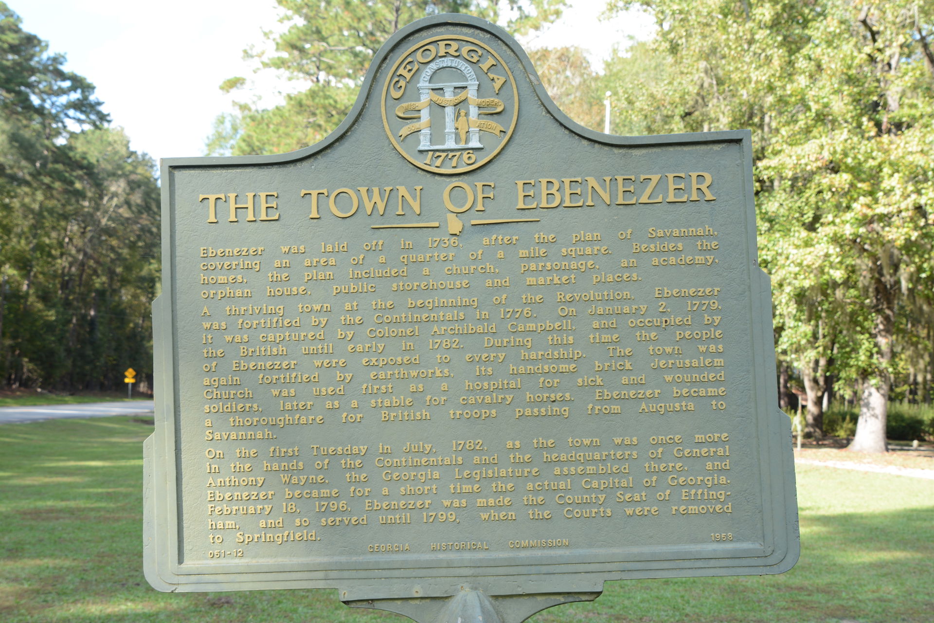 The old town site of Ebenezer, Georgia, US.  The old town site …