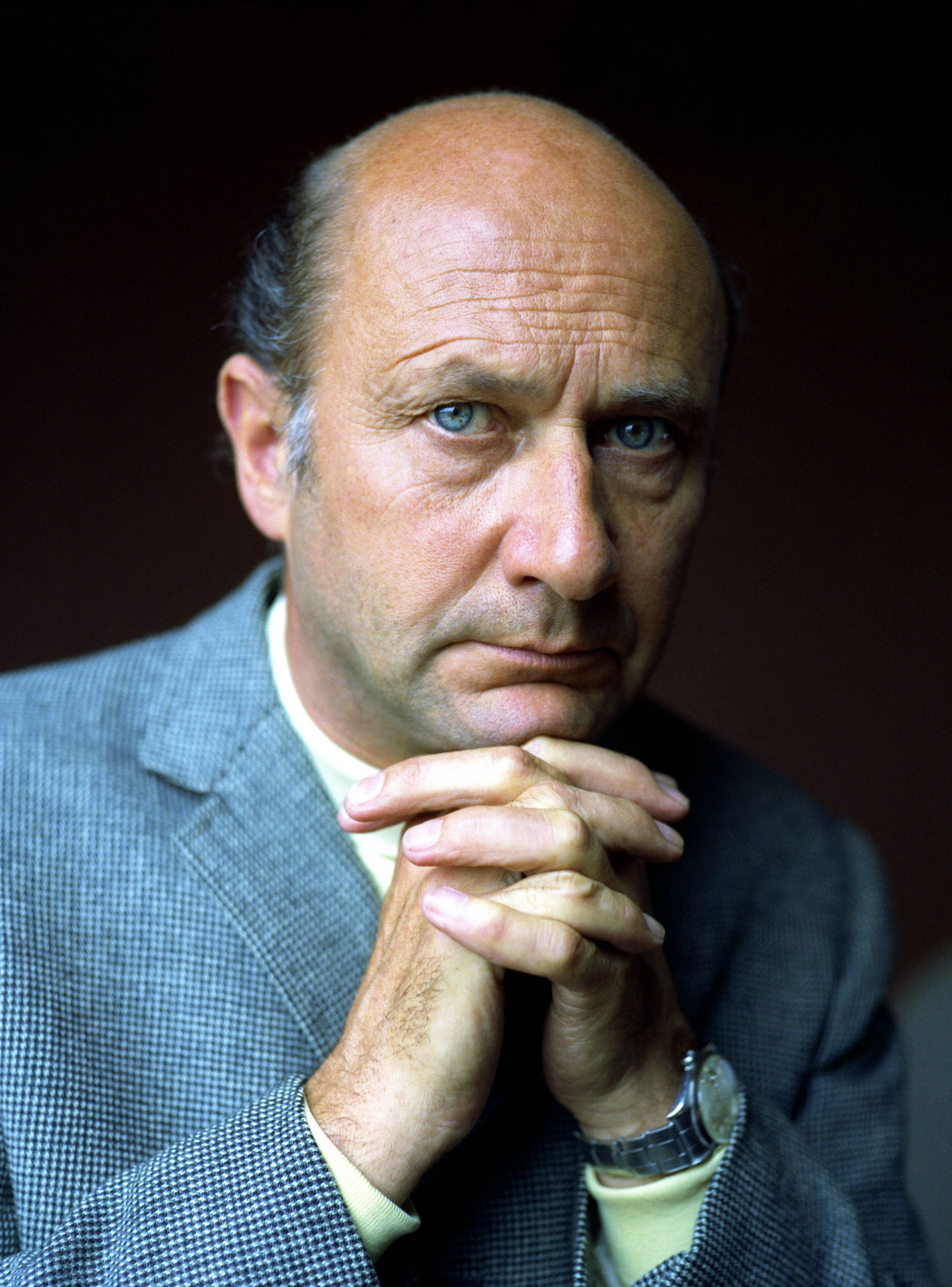 Portrait of Donald Pleasence in London.