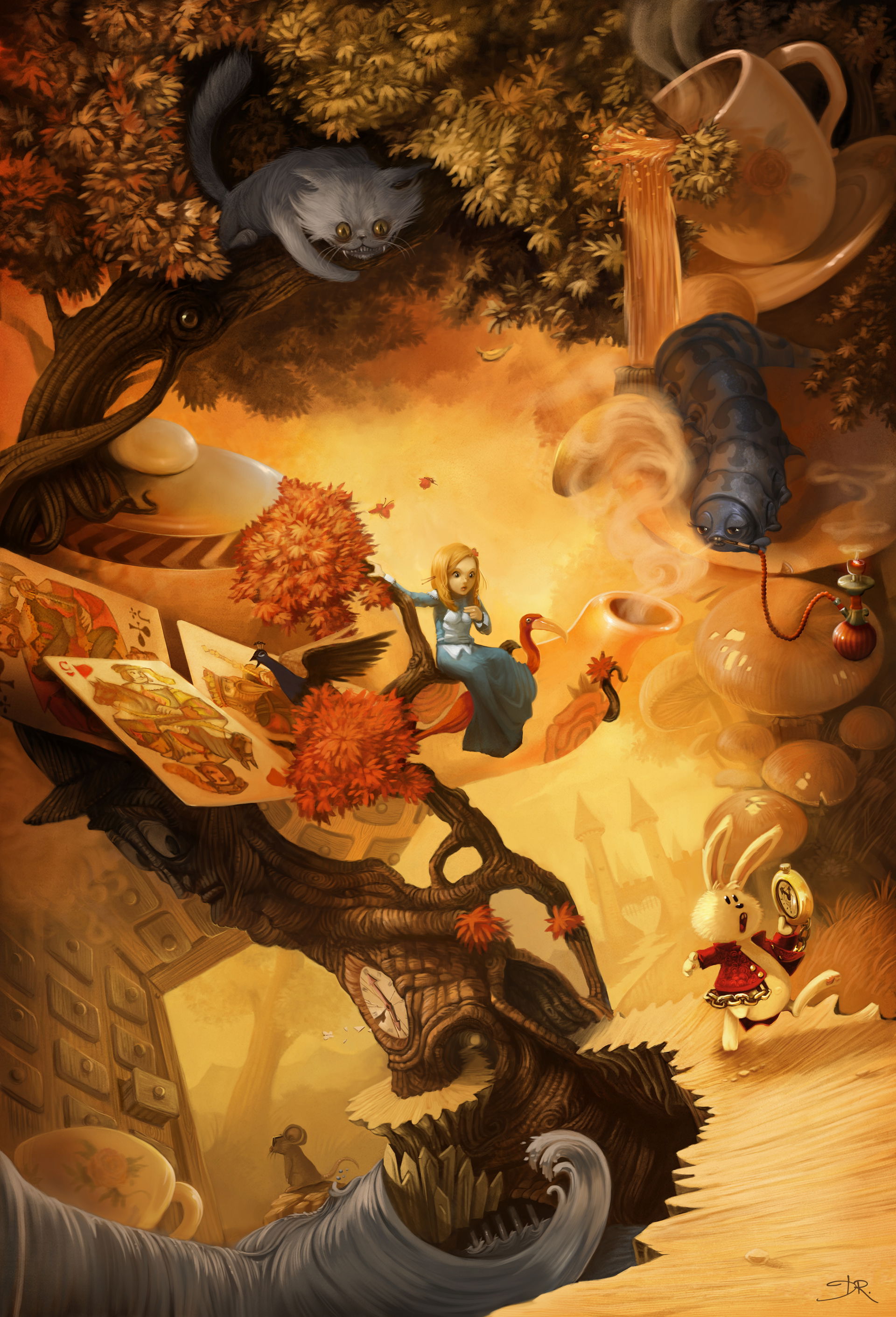 The digital painting Alice in Wonderland by David Revoy. It dep…