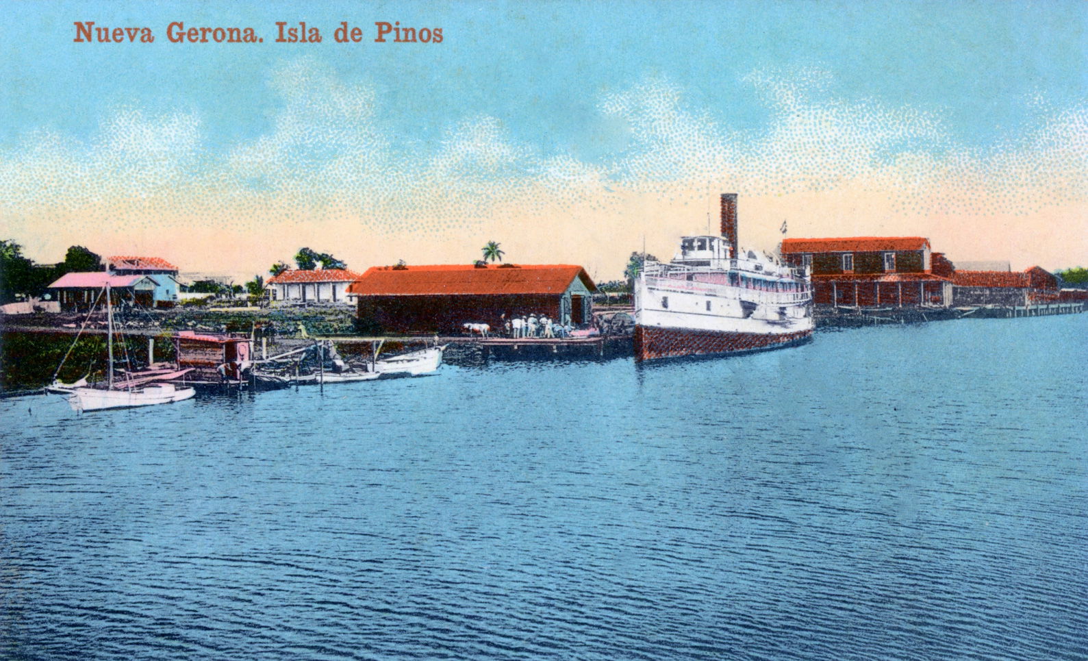 Photomechanical print (postcard) : collotype, tinted
Divided b…
