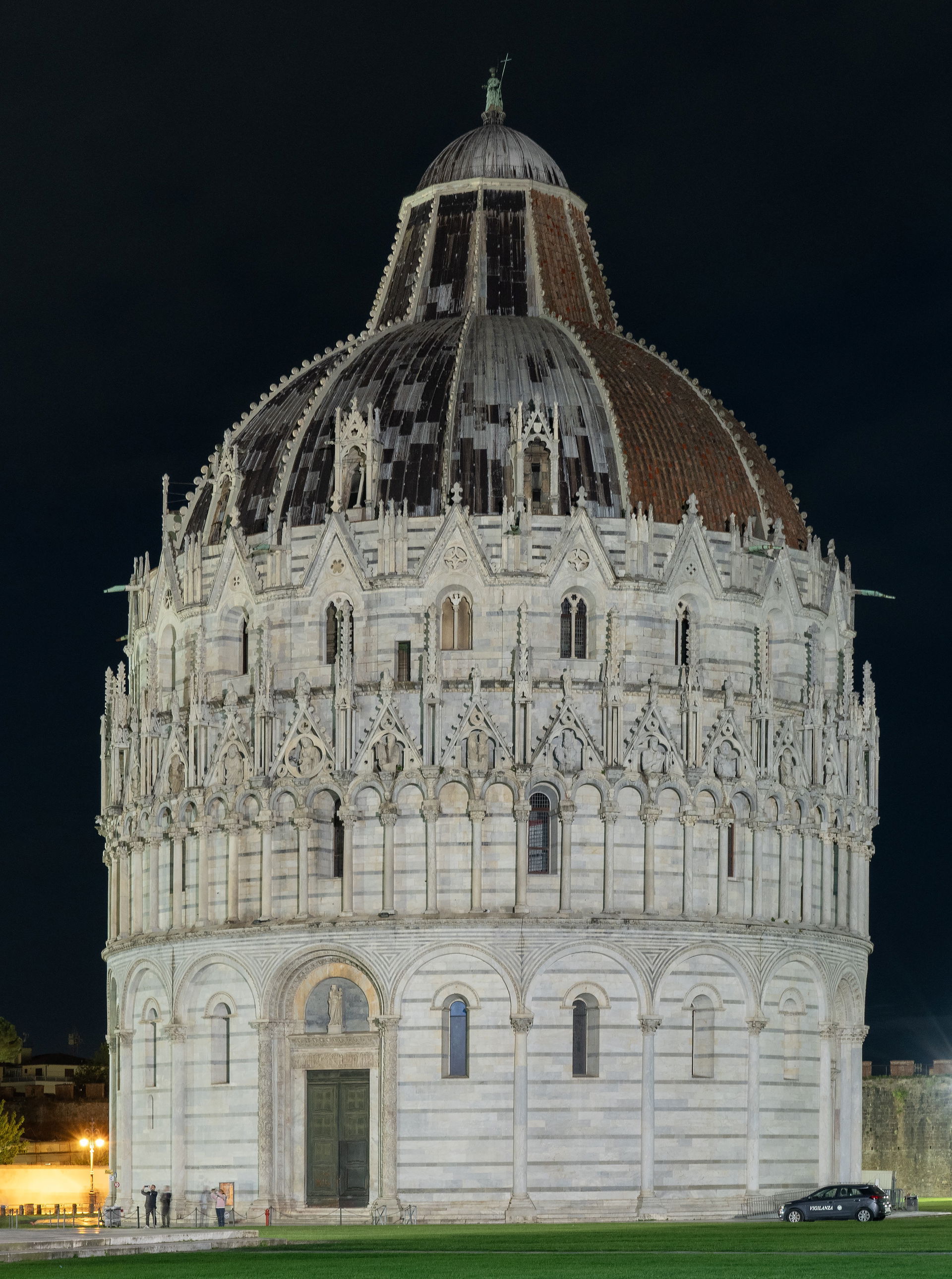The Baptistery in Pisa Italy at night