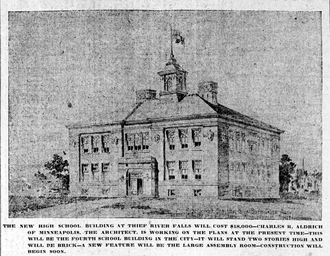 Presentation drawing of the Thief River Falls High School, Thie…
