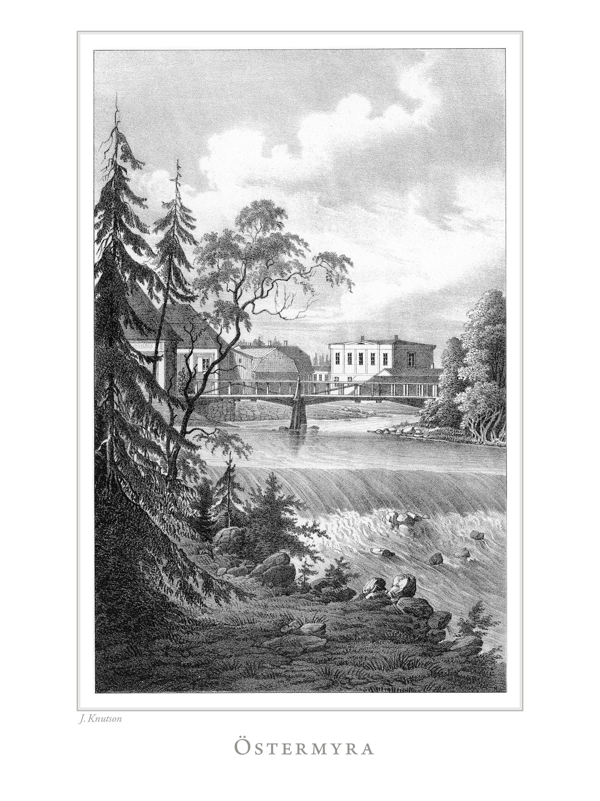 Östermyra, litografi av Johan Knutson (1816-1899) publicerad i …