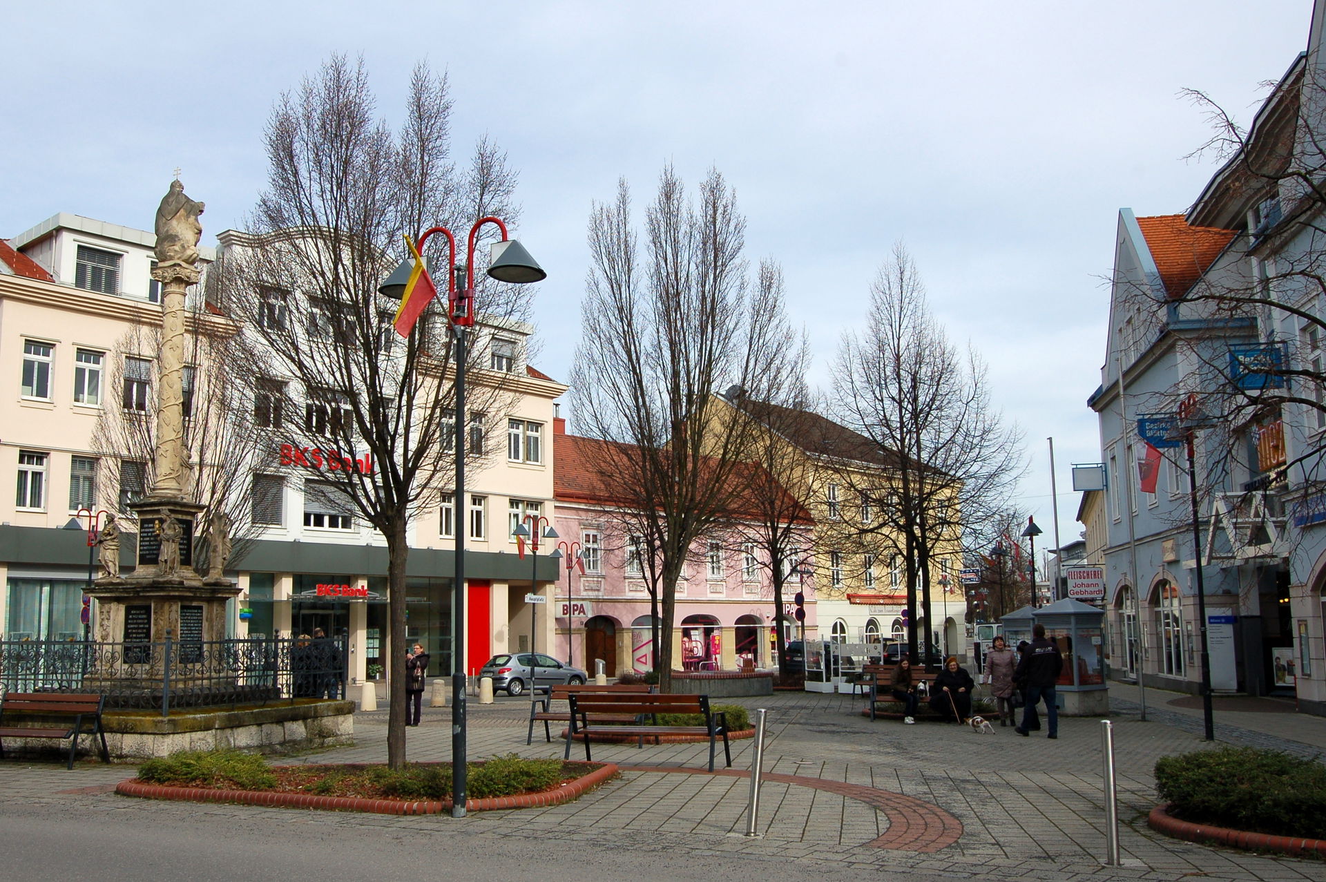 Main square of Mattersburg, Burgenland, Austria; view towards n…