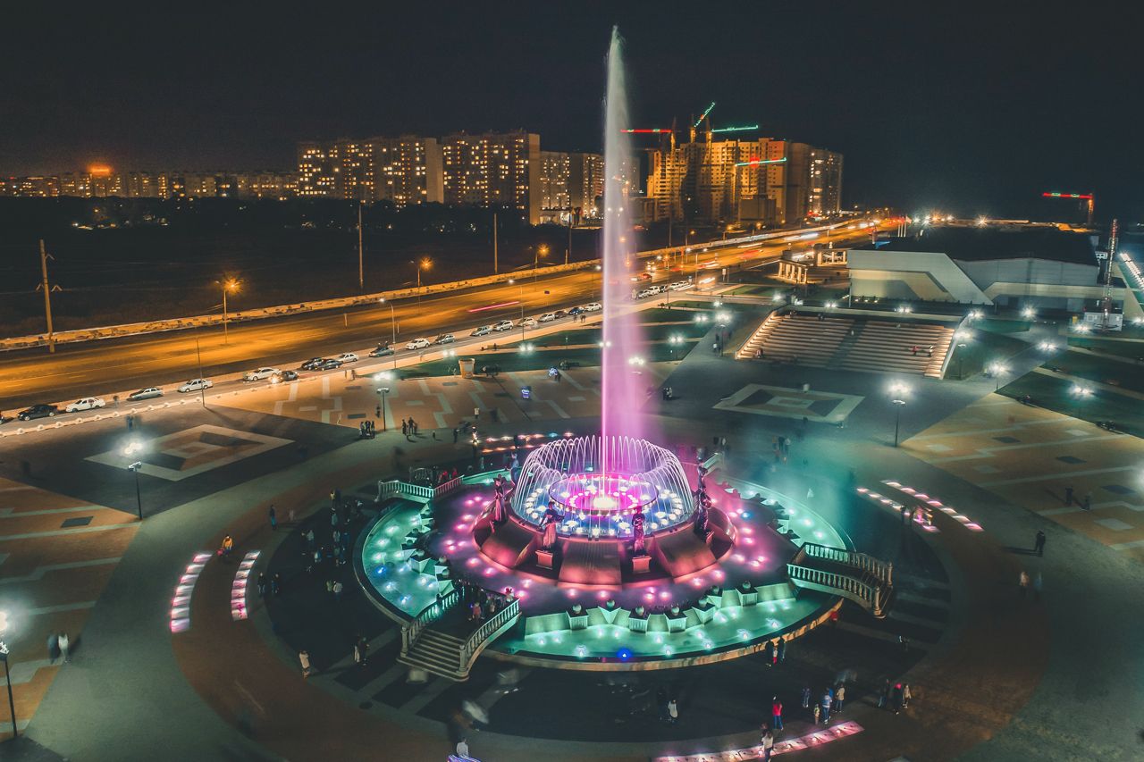 Fountain in Russia. Stavropol.