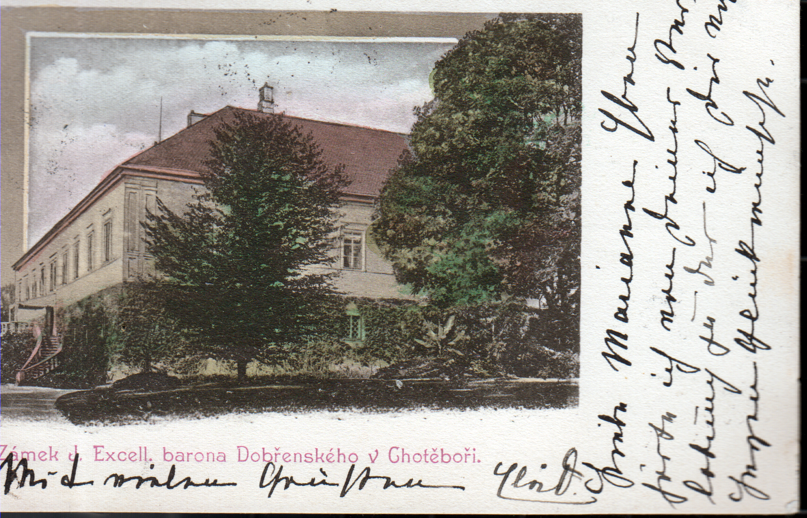 Schloss in Chotebor - Ansichtskarte (27.11.1903 )