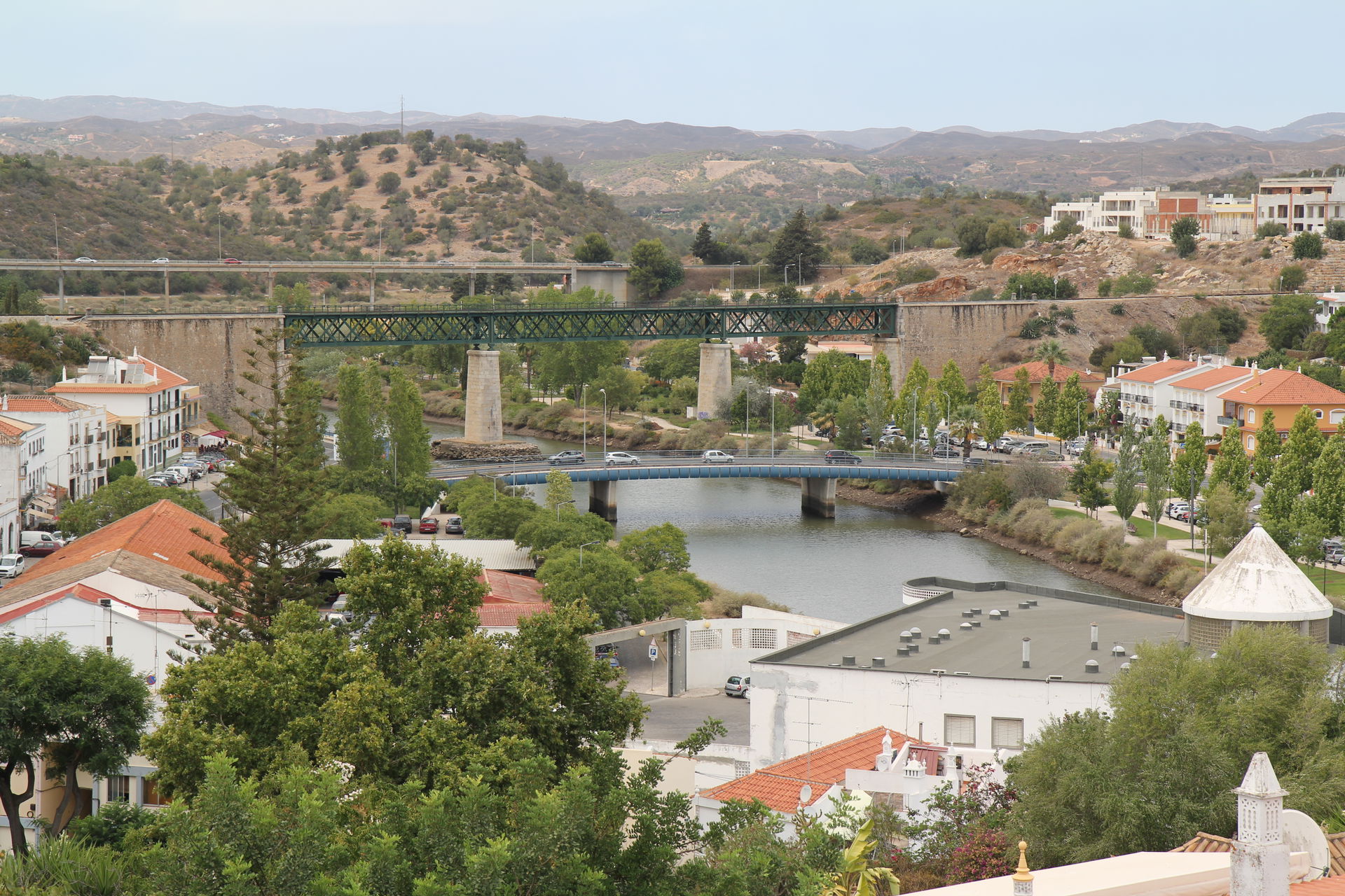 Three bridges in Tavira, Portugal, seen from Camera obscura.