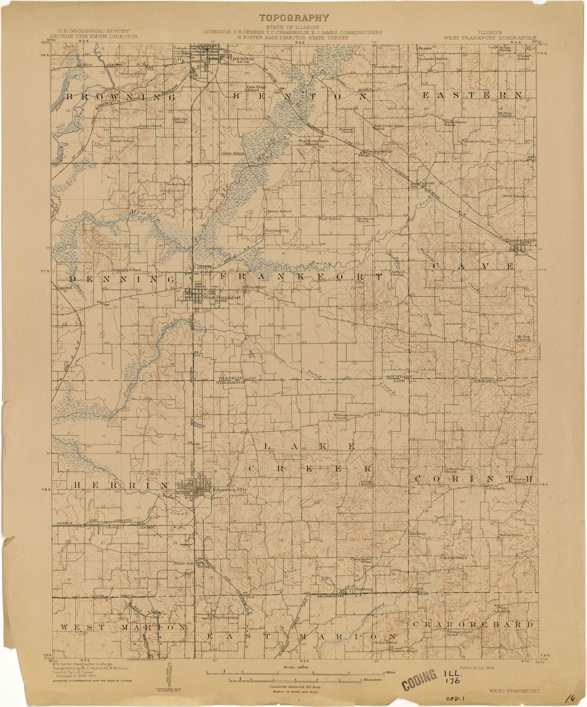West Frankfort 1907 1:62,500 (2.1MB) - Illinois Historical Topo…