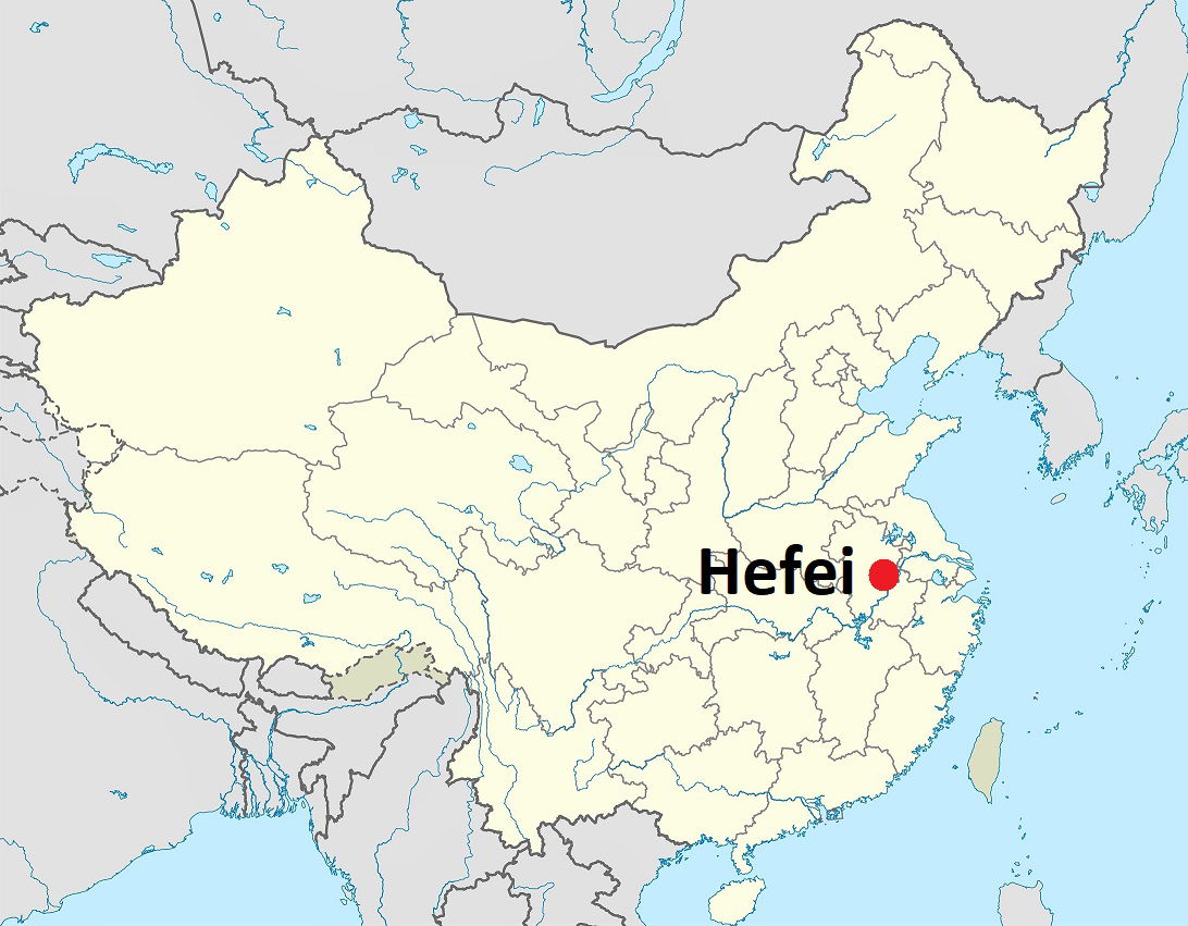 Location MAP Hefei City in Anhui Province, China. Based on a ma…