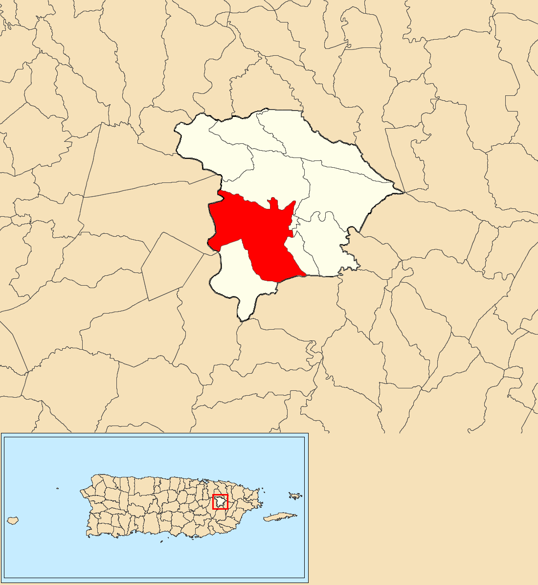 Rincón, Gurabo, Puerto Rico locator map