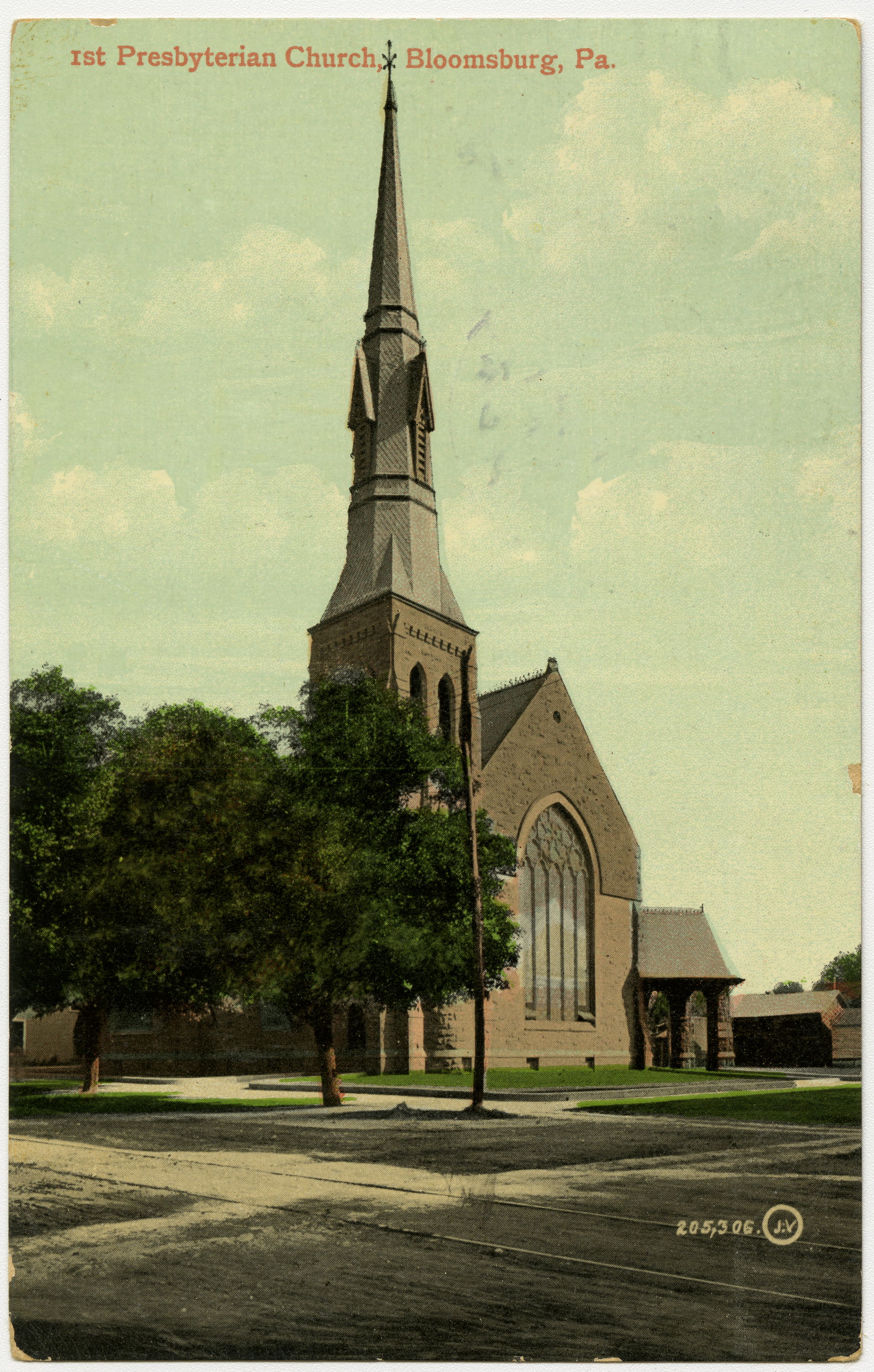 First Presbyterian Church in Bloomsburg, Pennsylvania from a pr…