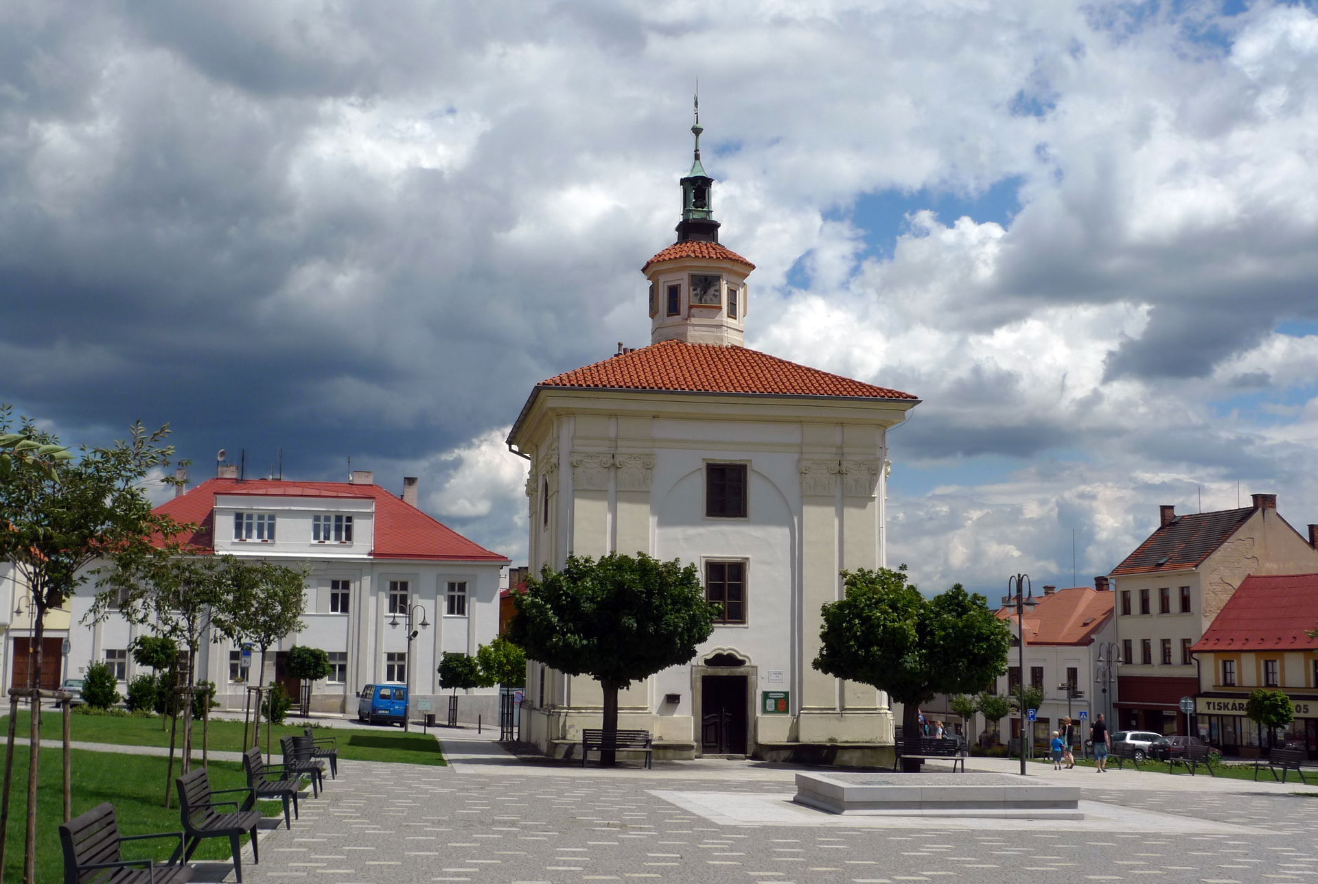 Benátky nad Jizerou - Husovo square, Czech Republic