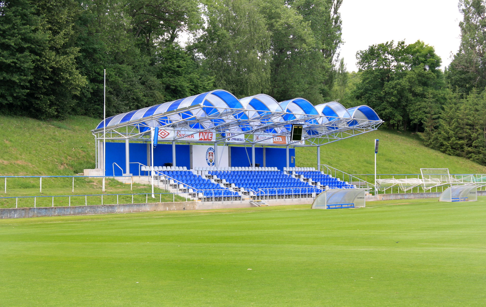 Soccer field in Benátky nad Jizerou-Obodř, Czech Republic